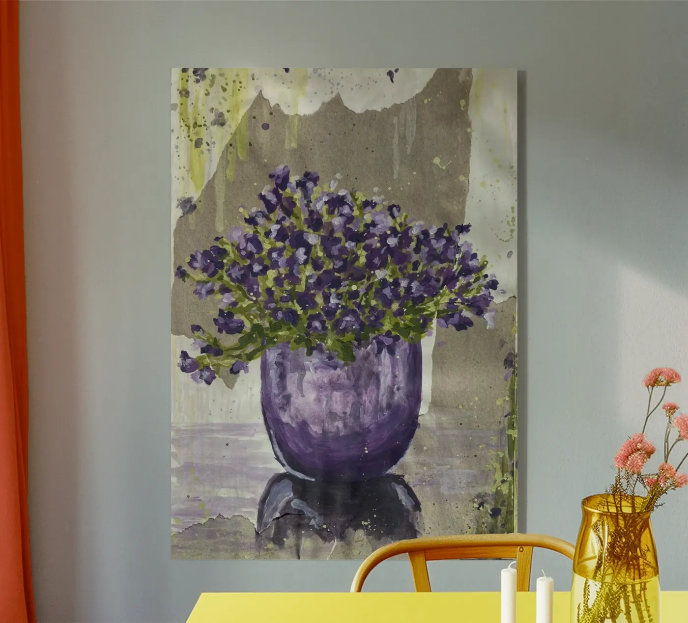 Purple Flowers plexiglass da Mandy Becker Fine Arts