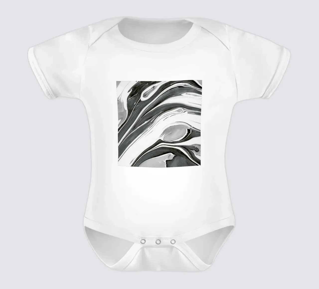Ink Marbling 02 short-sleeve baby romper by amini54