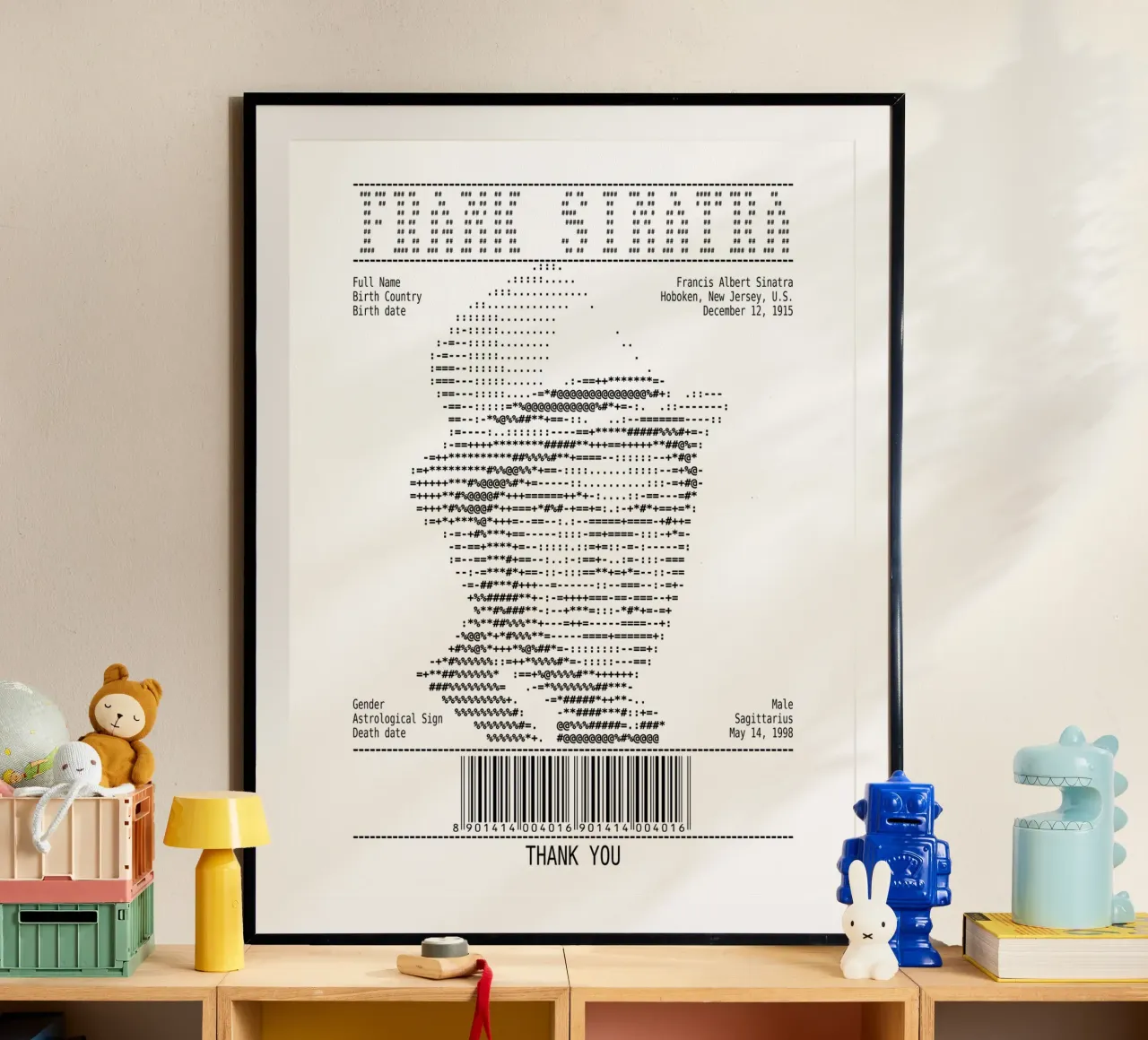 Arte dello scontrino - Frank Sinatra poster da Doa Project