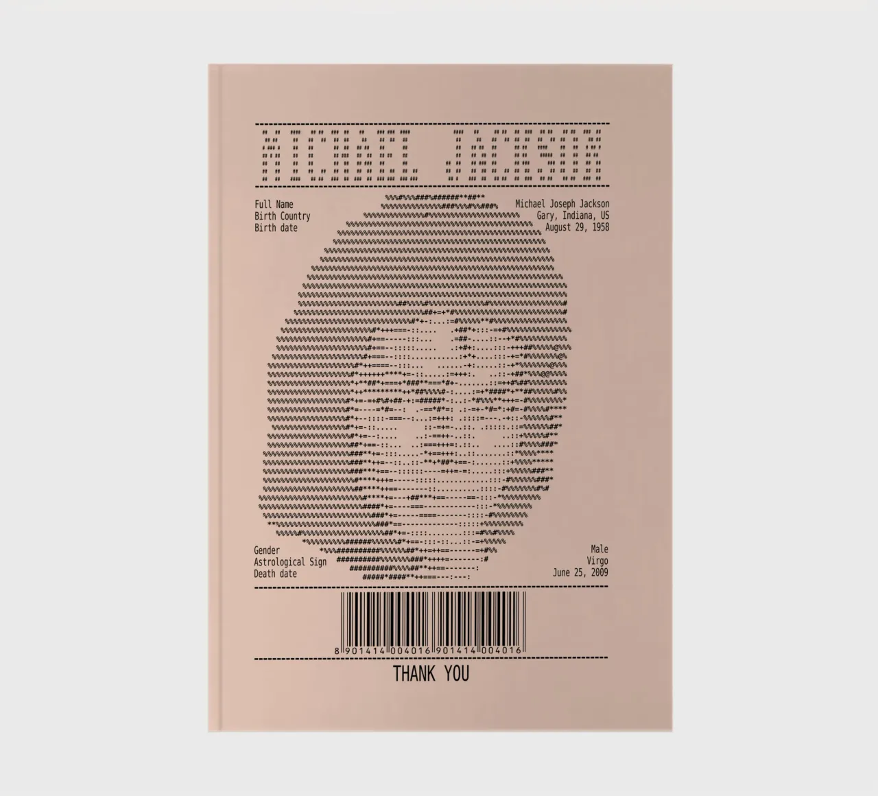 Receipt Art - Michael Jackson notebook by Doa Project