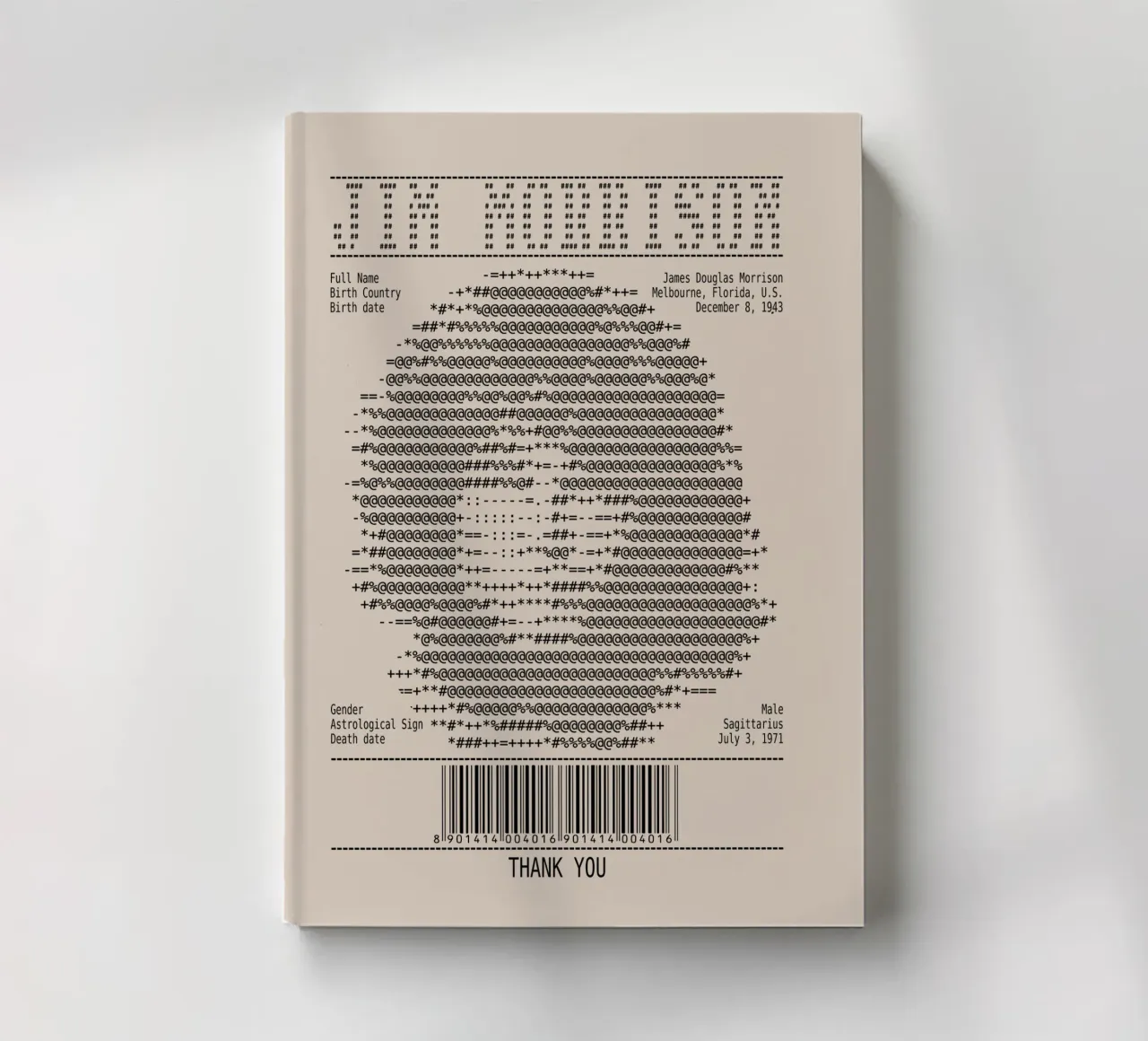 Receipt Art - Jim Morrison notebook by Doa Project