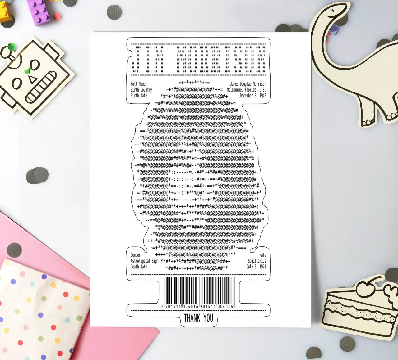 Receipt Art - Jim Morrison sticker sheet by Doa Project