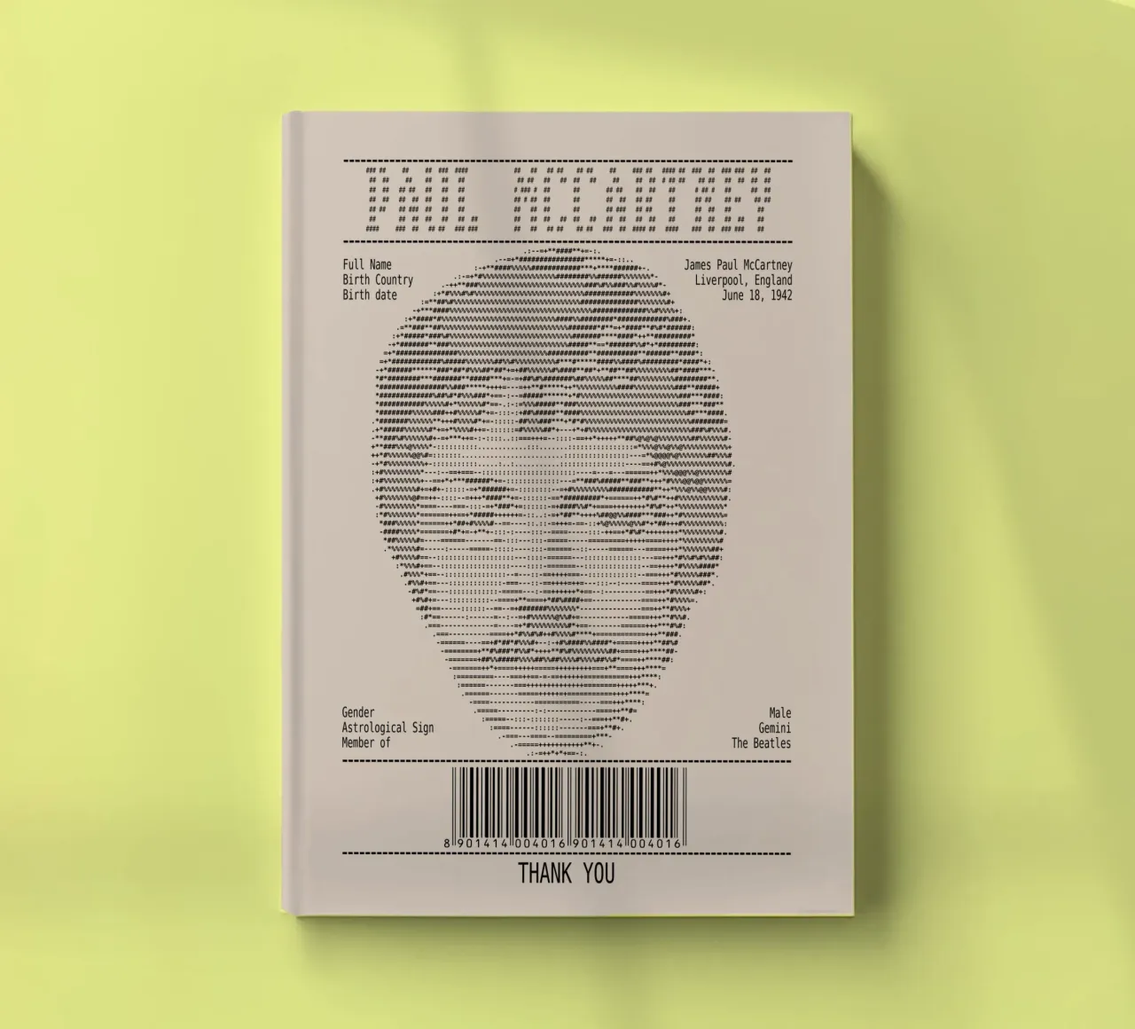 Receipt Art - Paul McCartney notebook by Doa Project