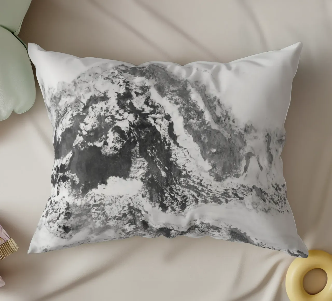 Montagna di marmo in bianco e nero cuscino da amini54