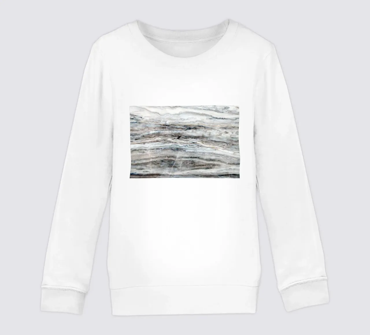Blue and White Marble 01 kids sweatshirt by amini54