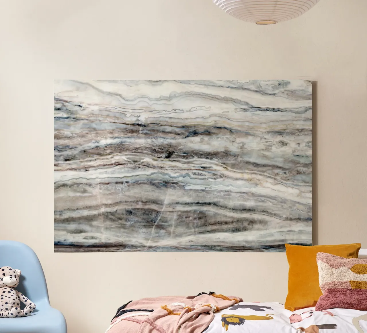 Blauer und weißer Marmor 01 Leinwand von amini54