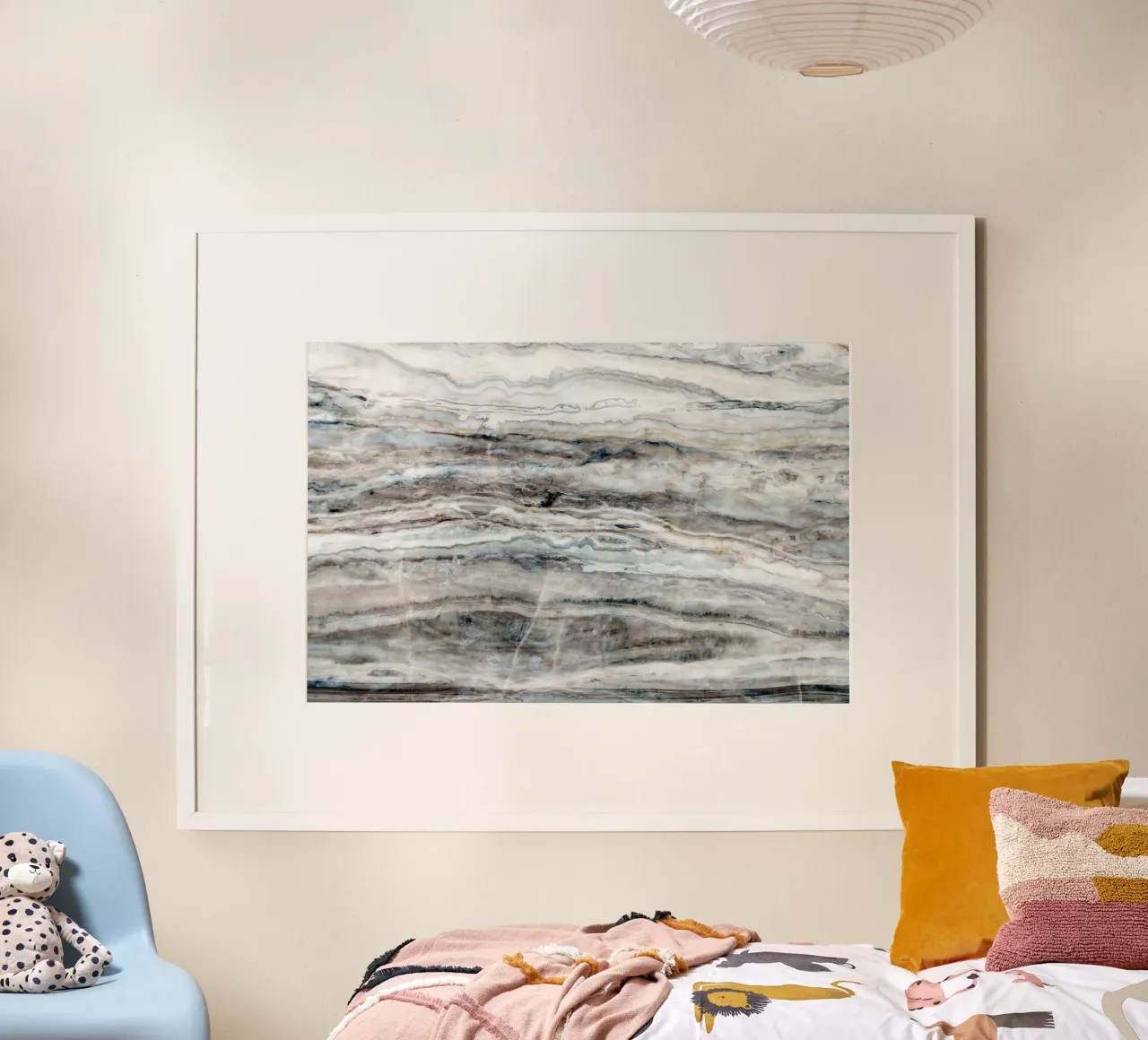Blauer und weißer Marmor 01 Hahnemühle von amini54