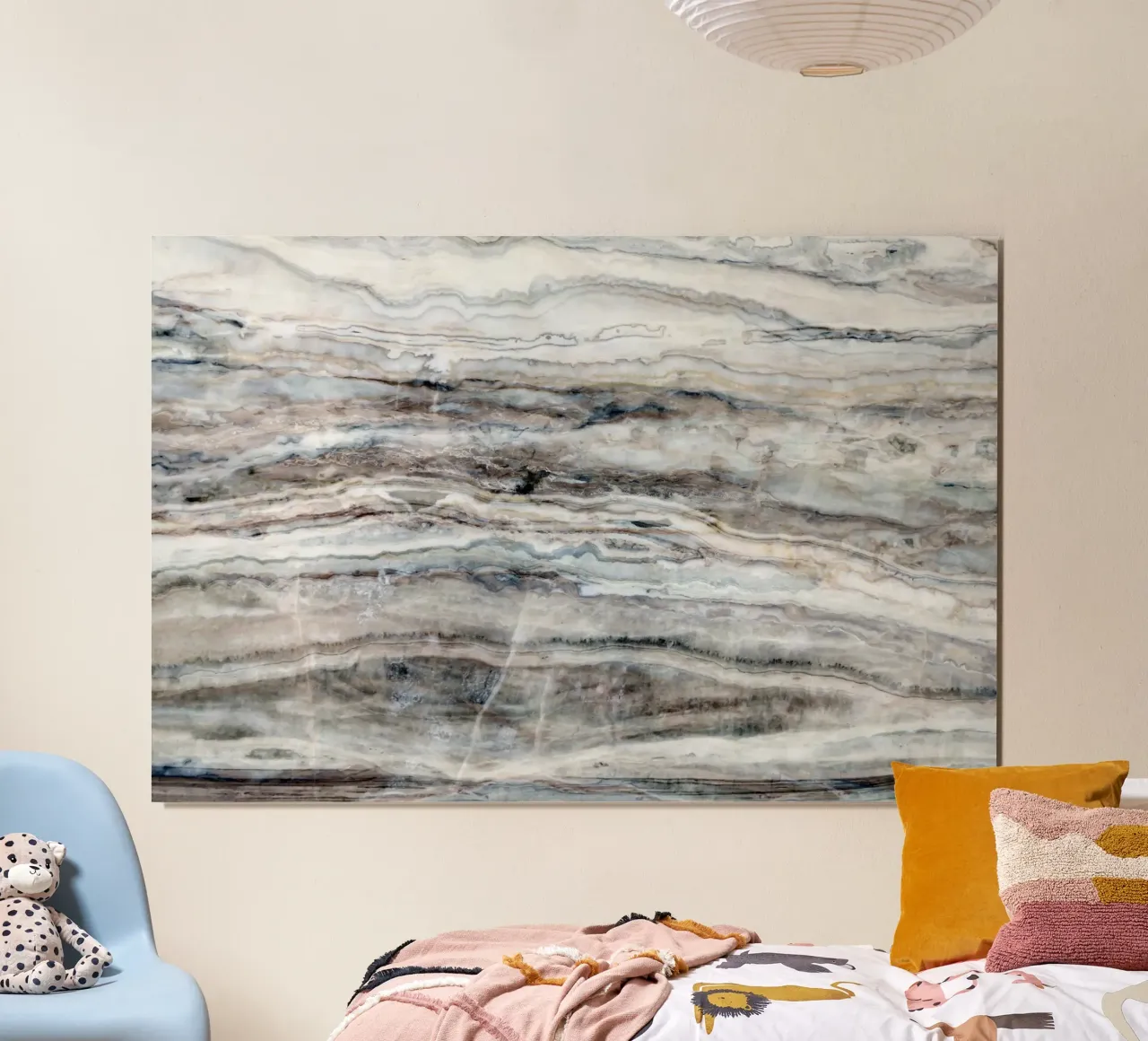 Blauer und weißer Marmor 01 Hahnemühle von amini54