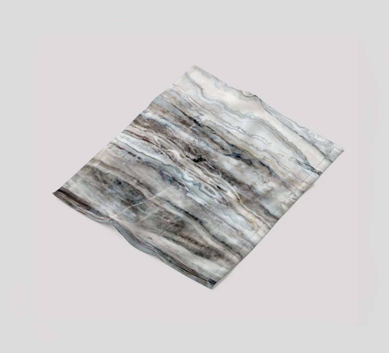 Blauer und weißer Marmor 01 Fleecedecke von amini54