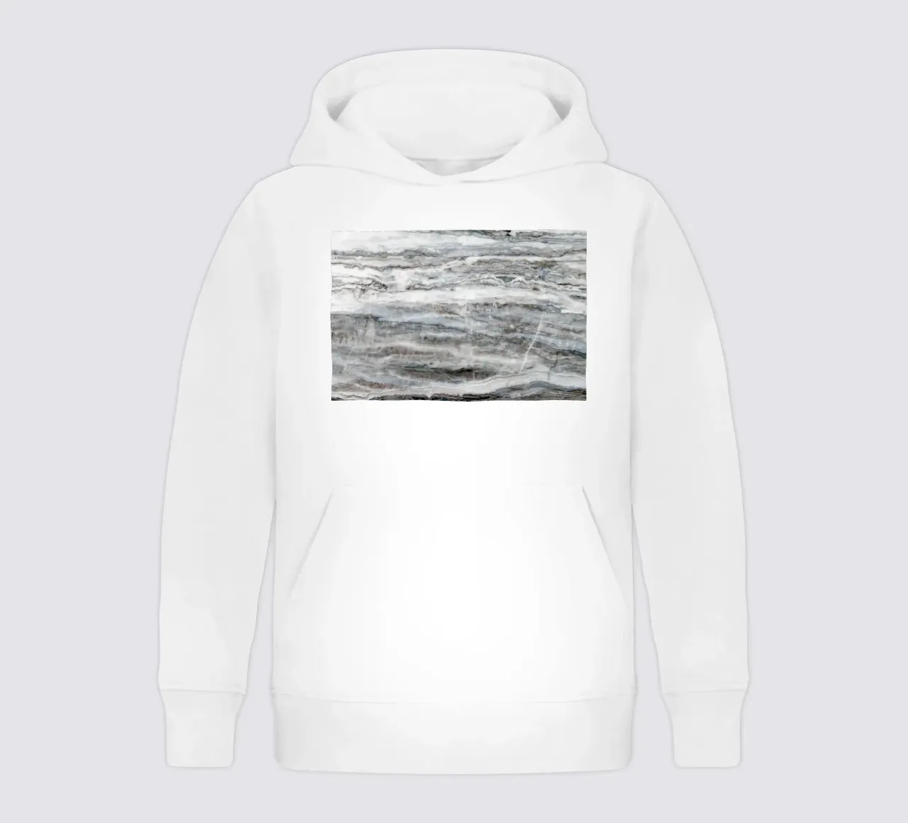 Blauw en wit marmer 02 kinder hoodie van amini54
