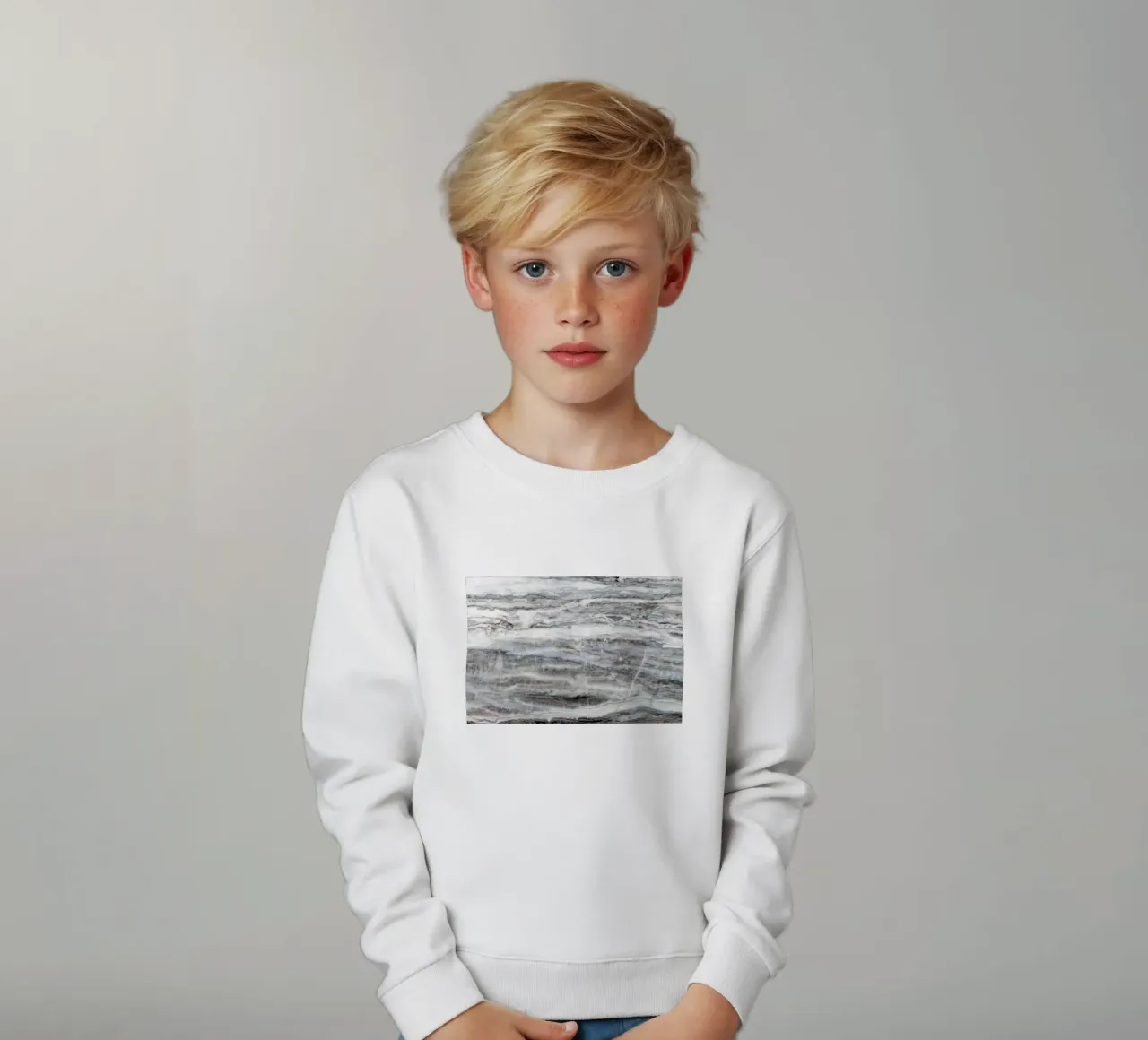 Marmo blu e bianco 02 felpa bambino da amini54