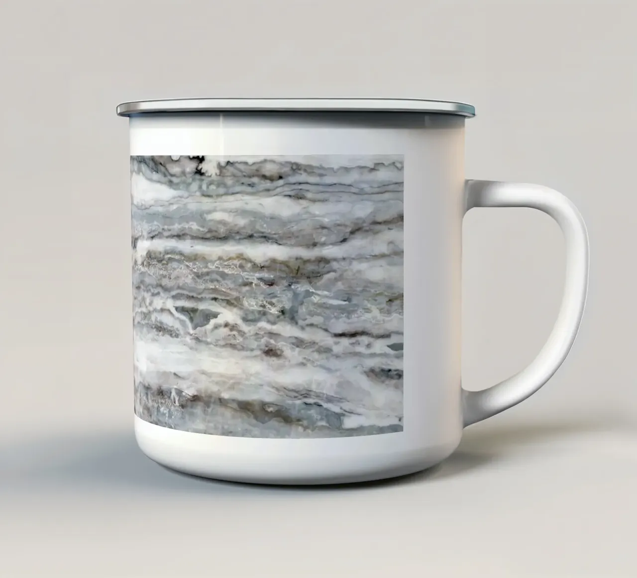 Marmo blu e bianco 02 tazza in smalto da amini54