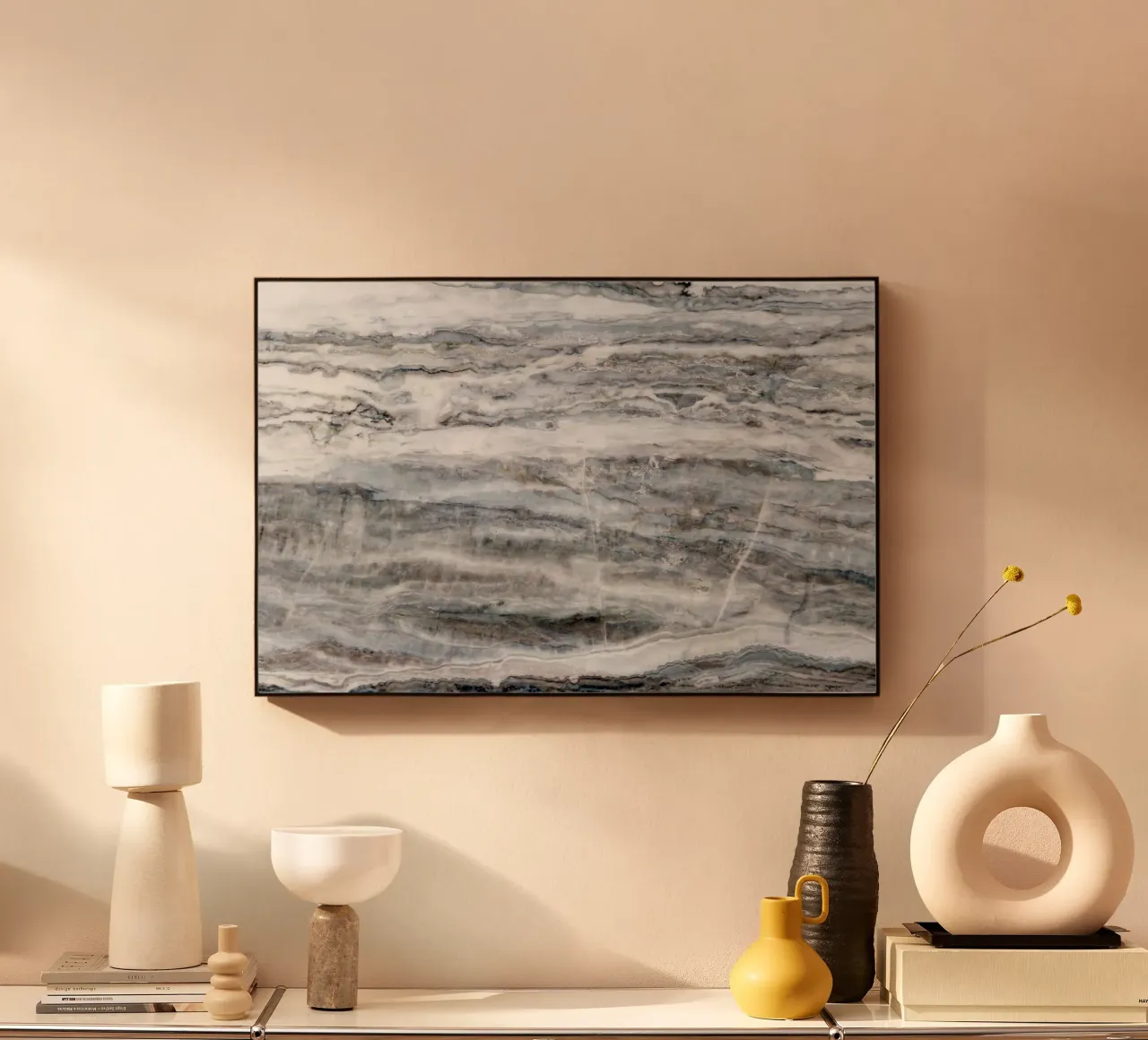 Blue and White Marble 02 acrylic glass by amini54