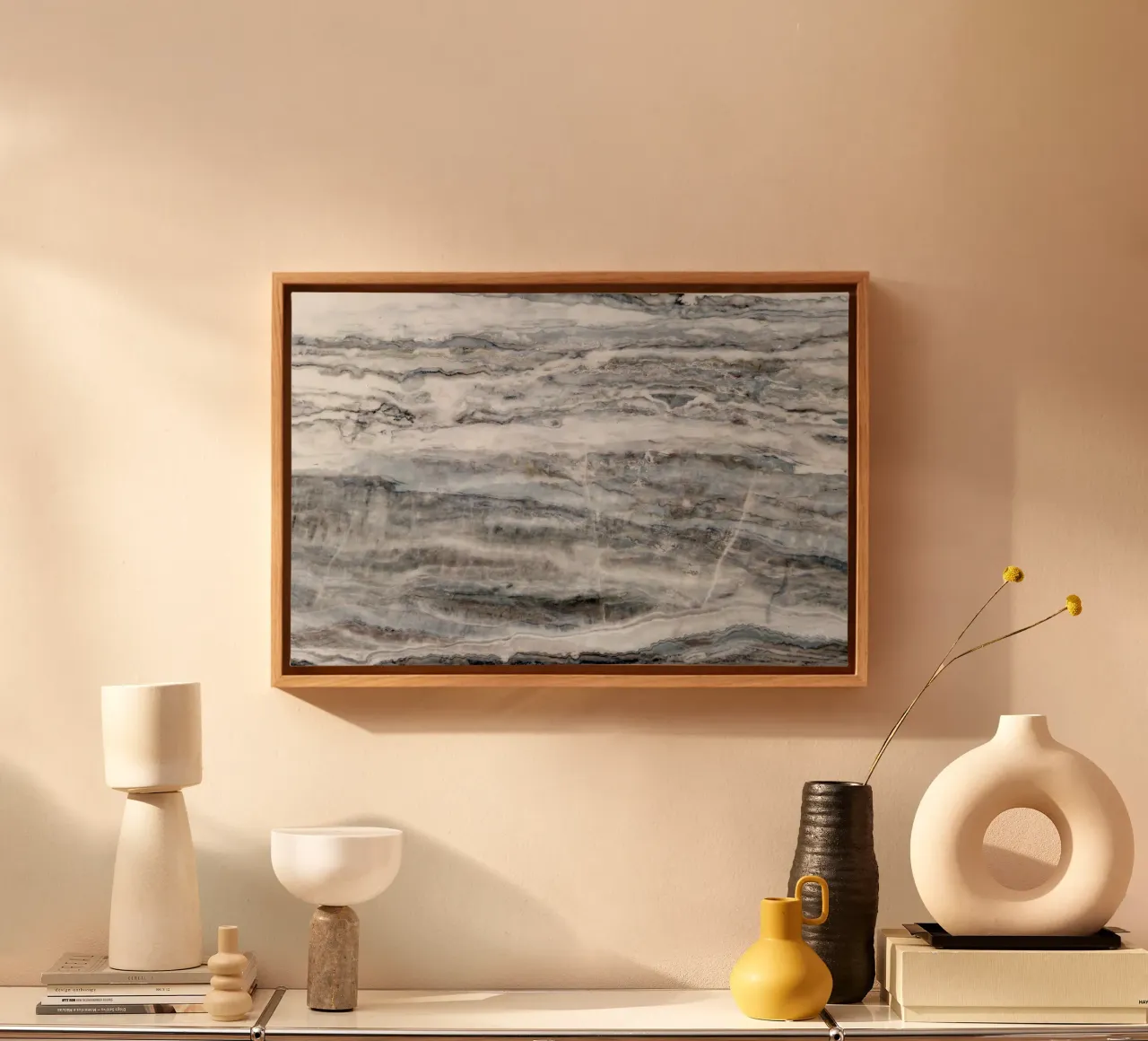 Blue and White Marble 02 canvas by amini54