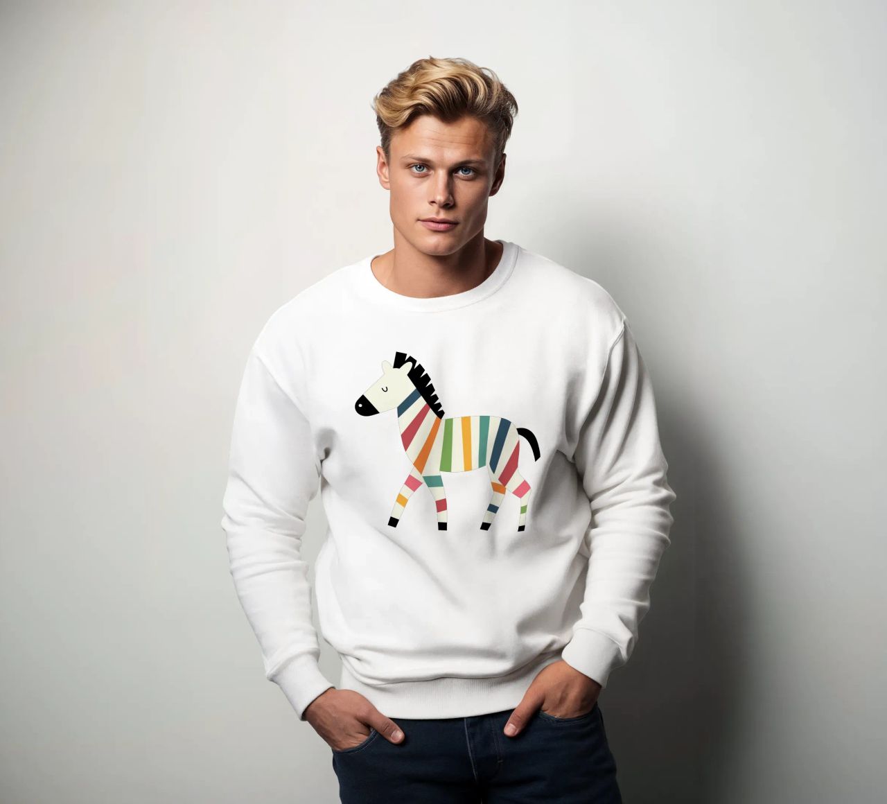Zebra arcobaleno felpa da Andy Westface