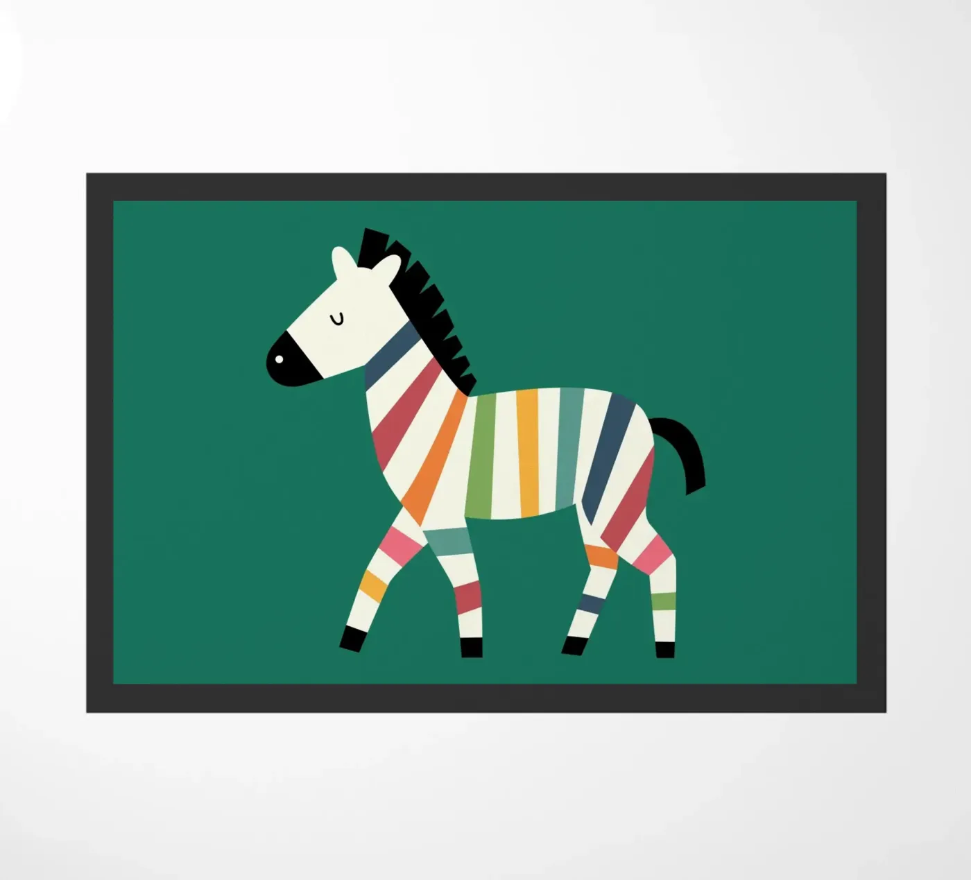 Rainbow Zebra doormat by Andy Westface