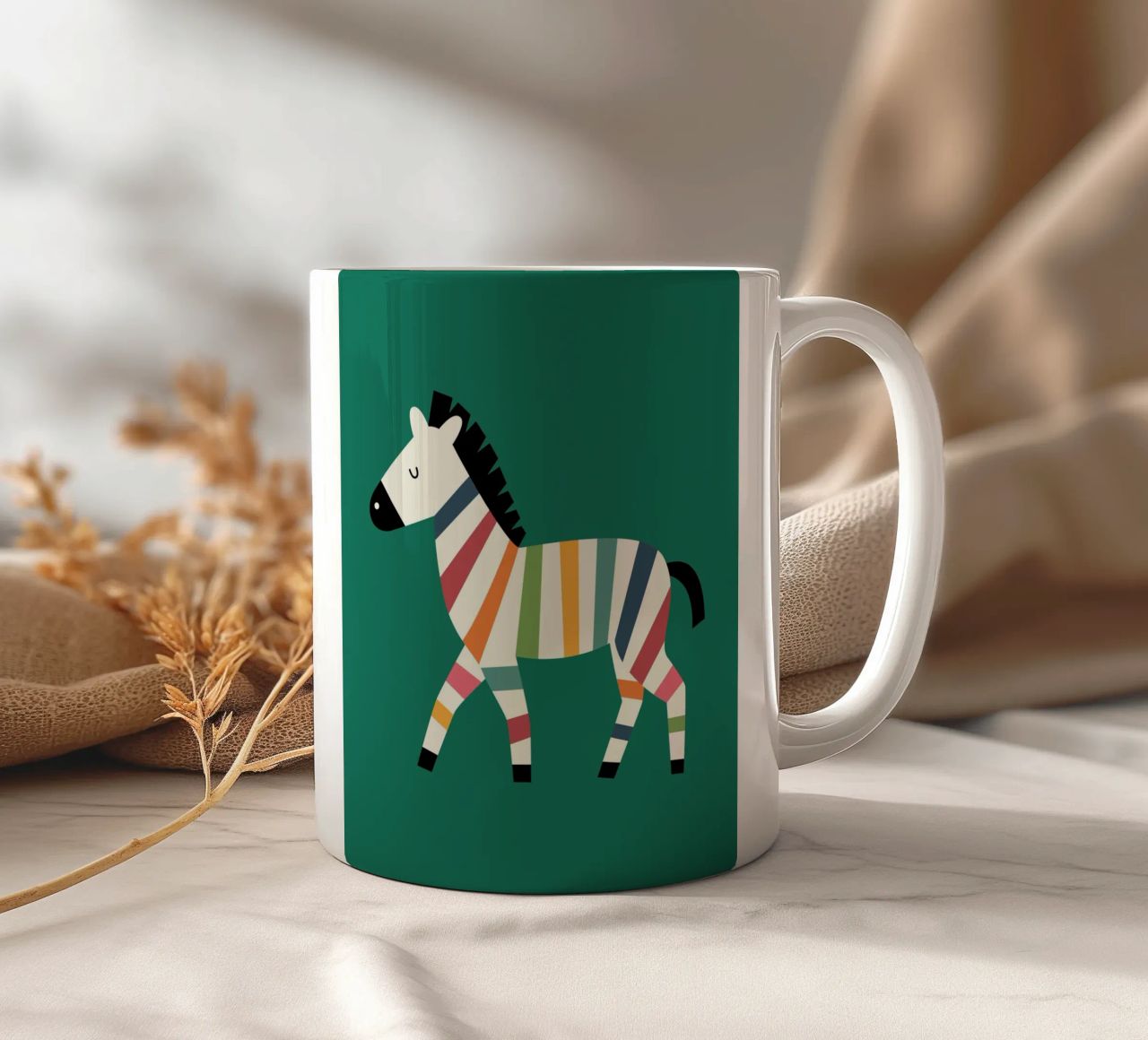 Zebra arcobaleno tazza in ceramica da Andy Westface