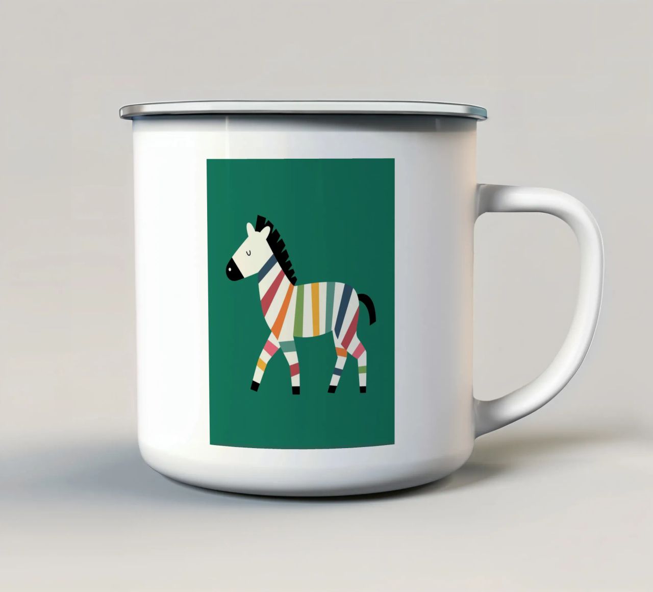 Zebra arcobaleno tazza in smalto da Andy Westface