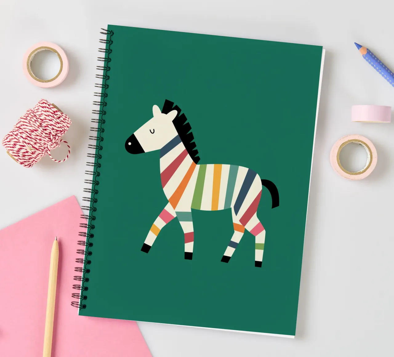 Rainbow Zebra spiral notebook by Andy Westface