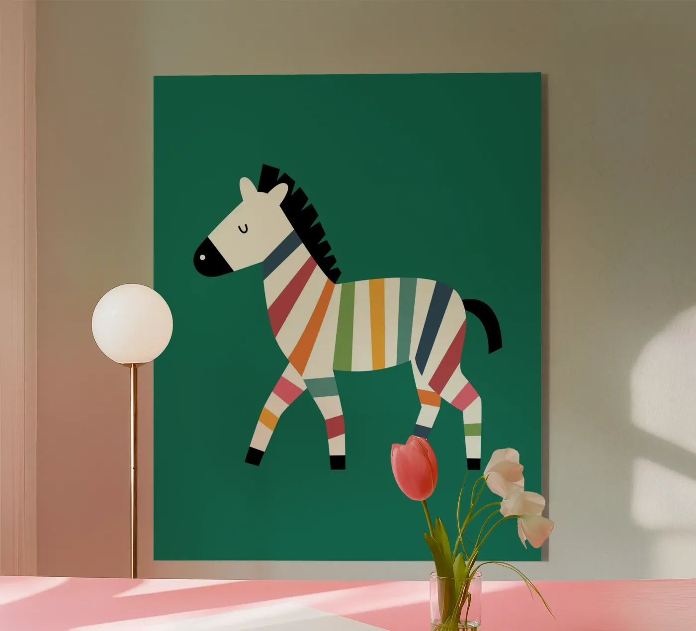 Zebra arcobaleno plexiglass da Andy Westface