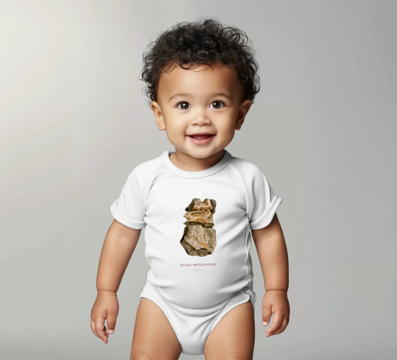 Natrolith oder Silex Mesotypus Kurzarm Babybody von Vintagrafica