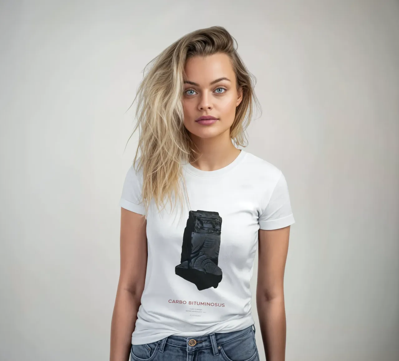 Bituminous Coal or Carbo Bituminosus women's fitted t-shirt by Vintagrafica