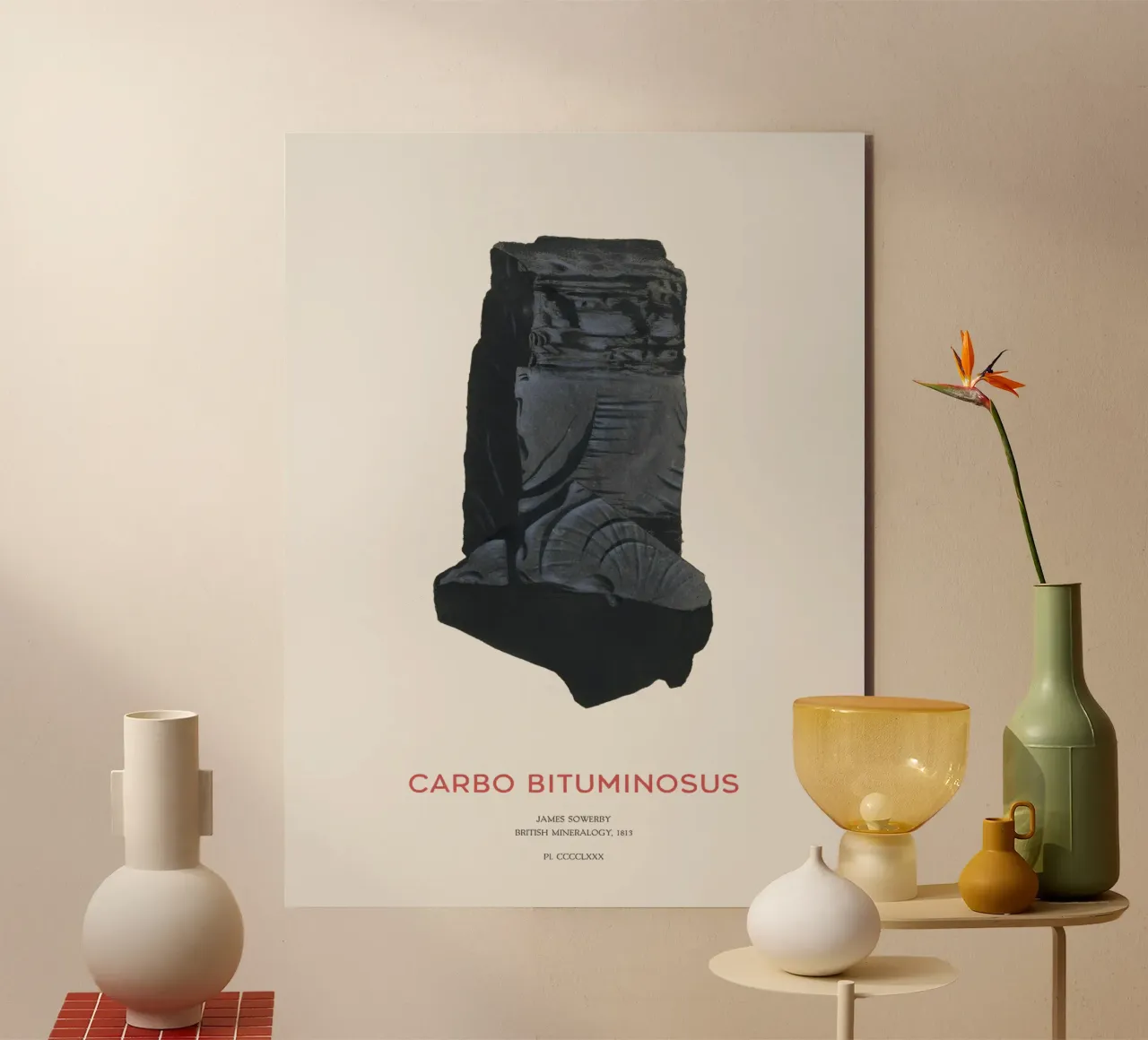 Carbone bituminoso o Carbo Bituminosus alluminio dibond da Vintagrafica