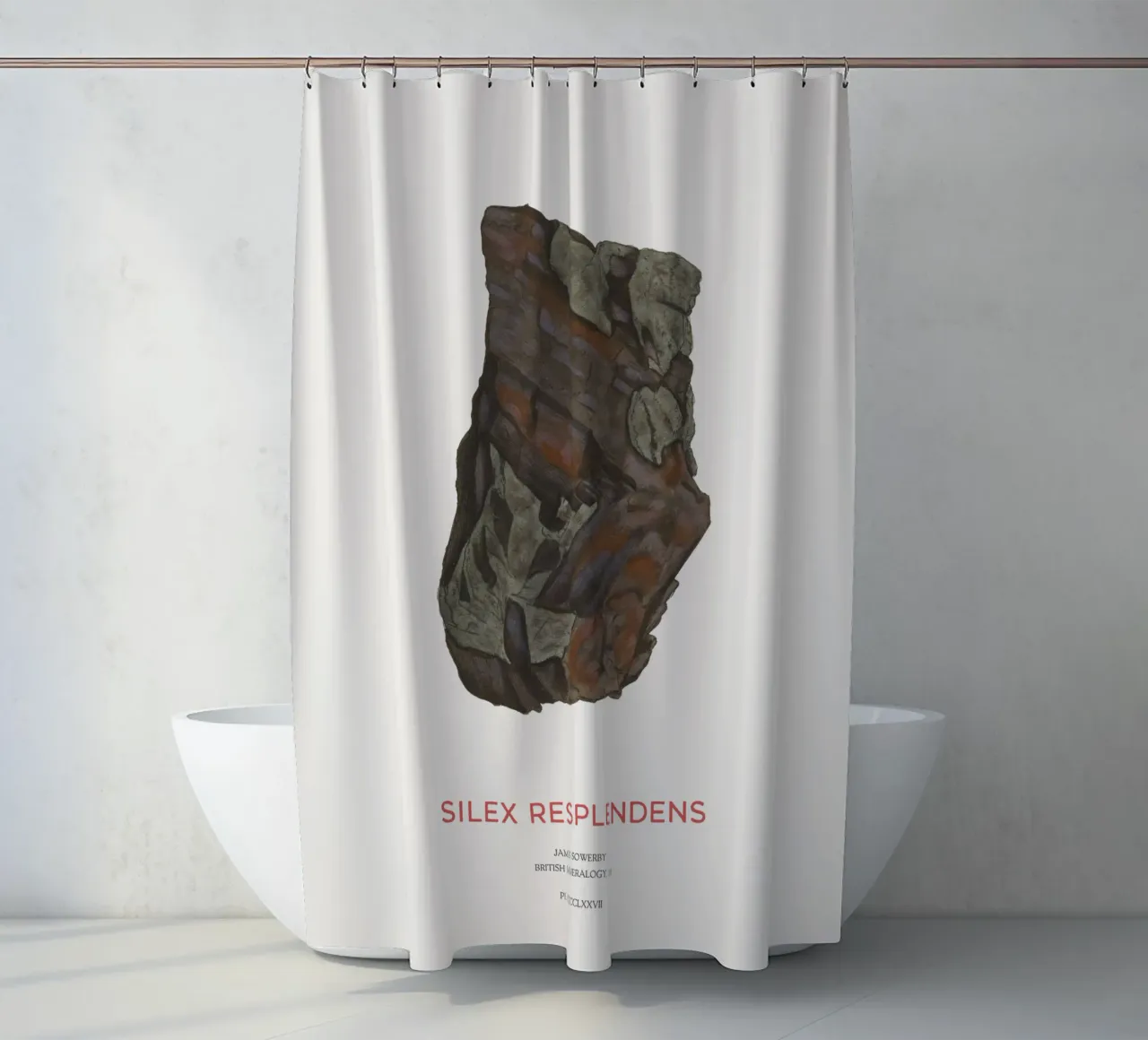 Hypersthene oder Silex Resplendens Duschvorhang von Vintagrafica