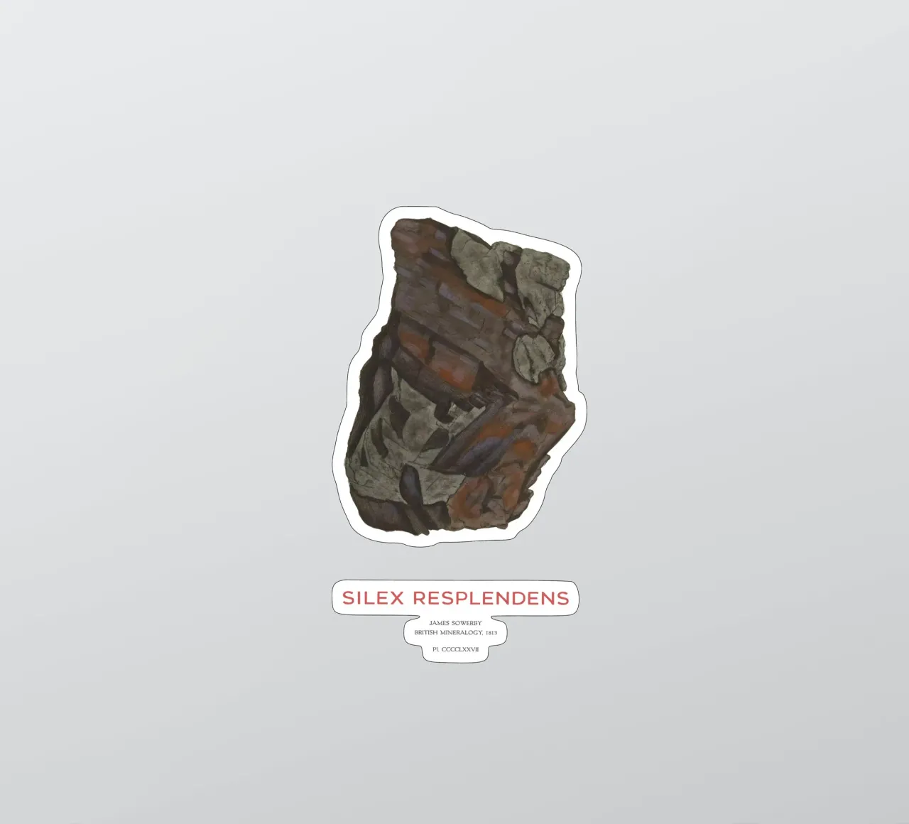 Hypersthene oder Silex Resplendens Sticker von Vintagrafica