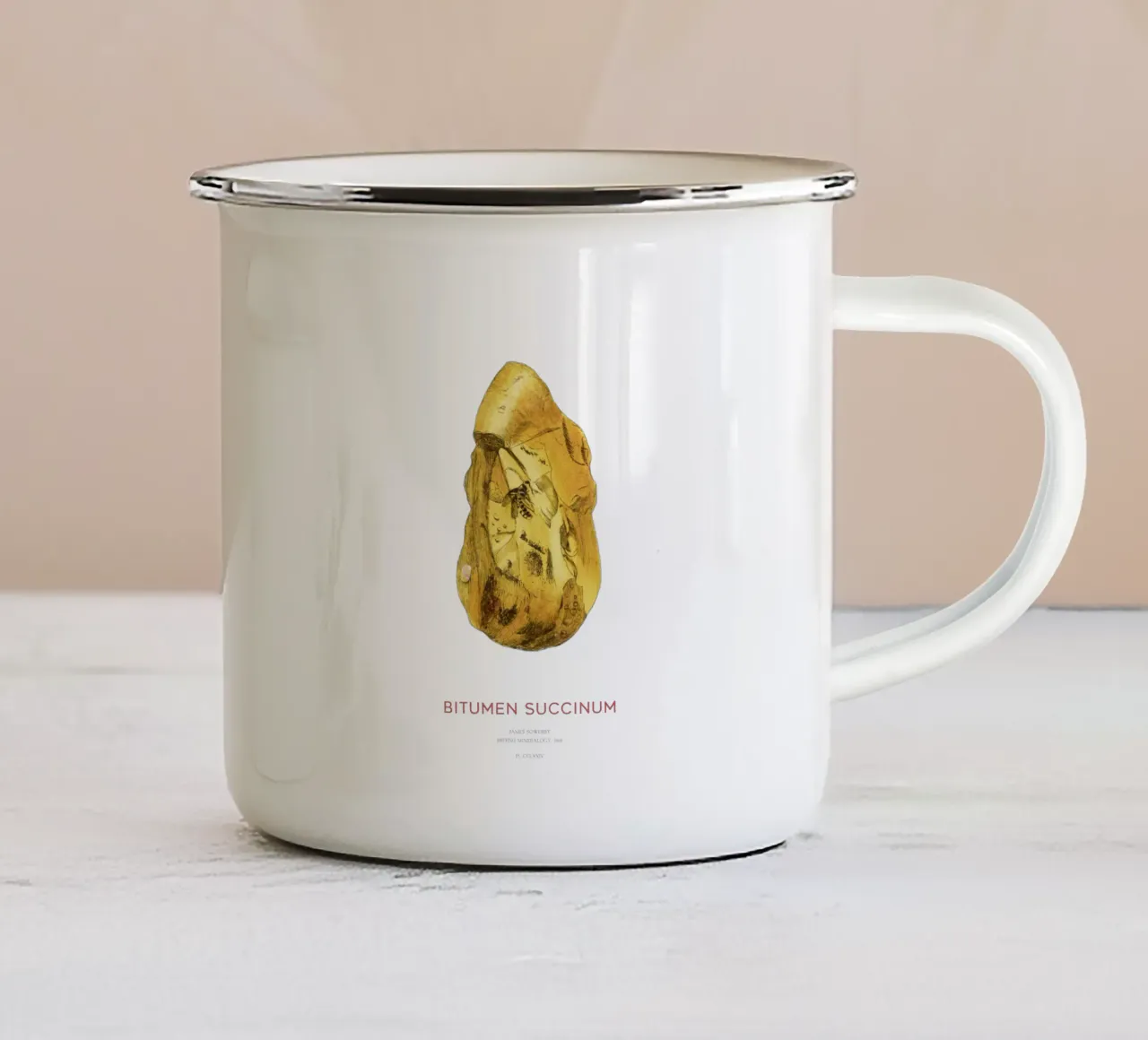 Ambra o Bitume Succinum tazza in smalto da Vintagrafica
