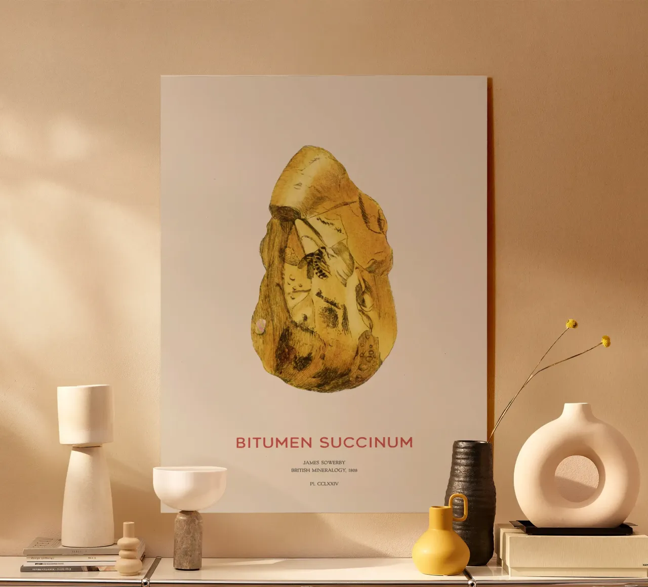 Bernstein oder Bitumen Succinum Acryl-Glas von Vintagrafica