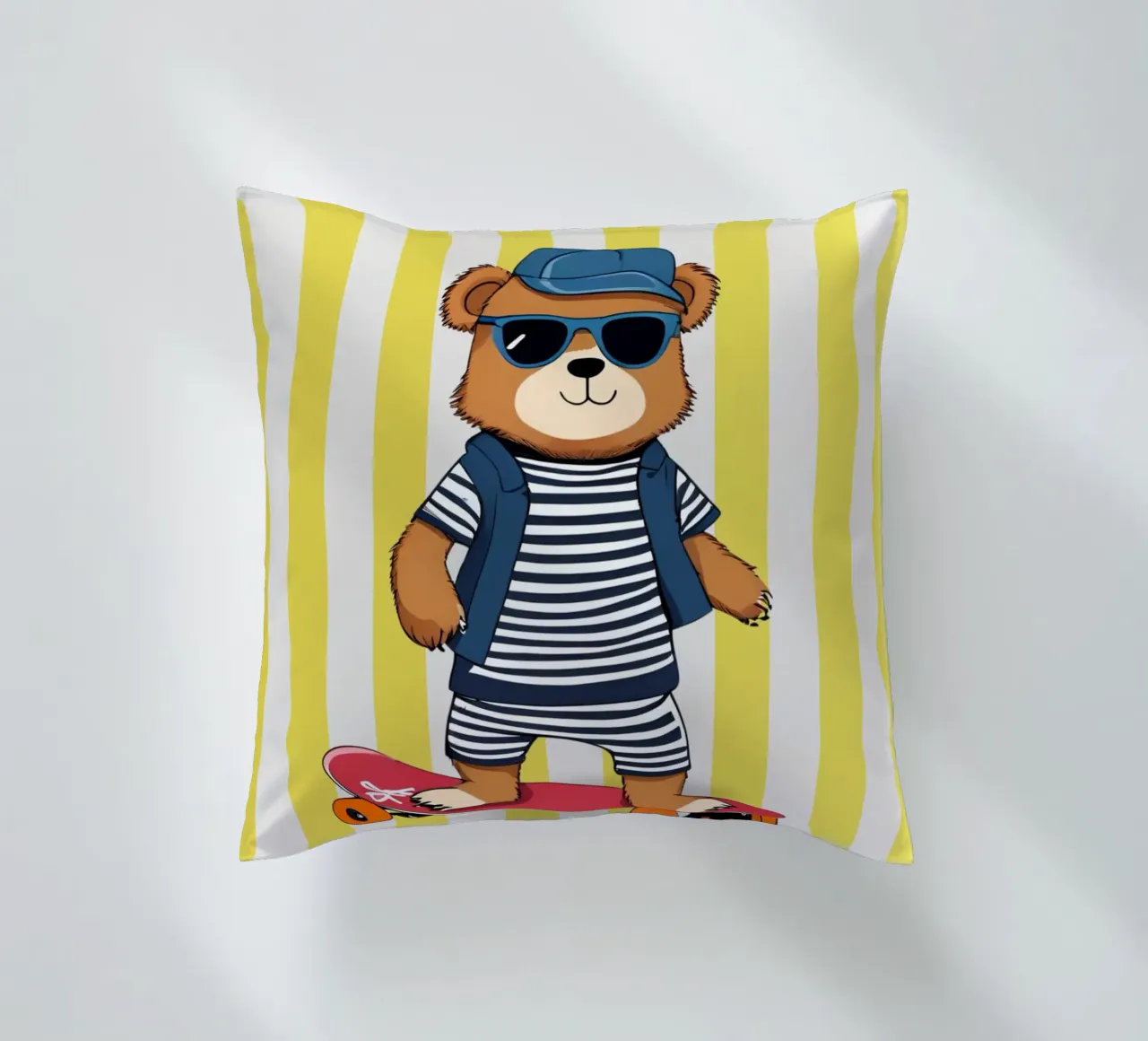 Cool Bear Rollin cuscino da Doodle Dreams Art