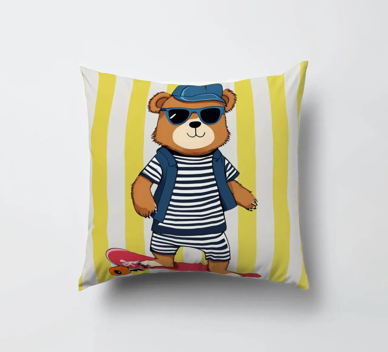 Cool Bear Rollin cuscino da Doodle Dreams Art