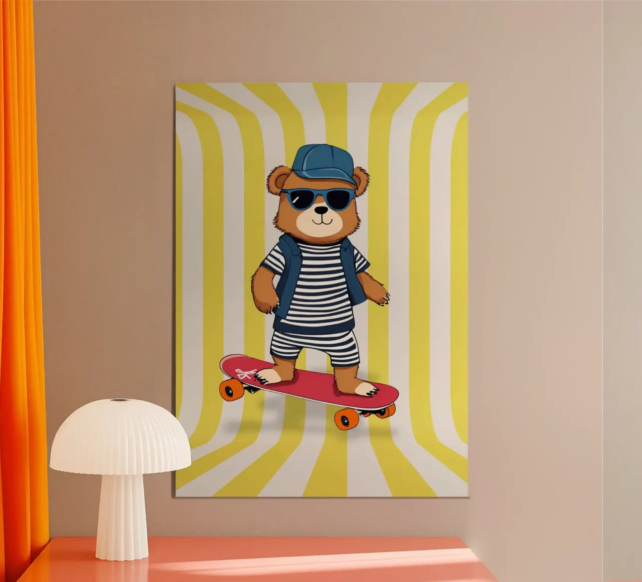 Cool Bear Rollin alluminio dibond da Doodle Dreams Art