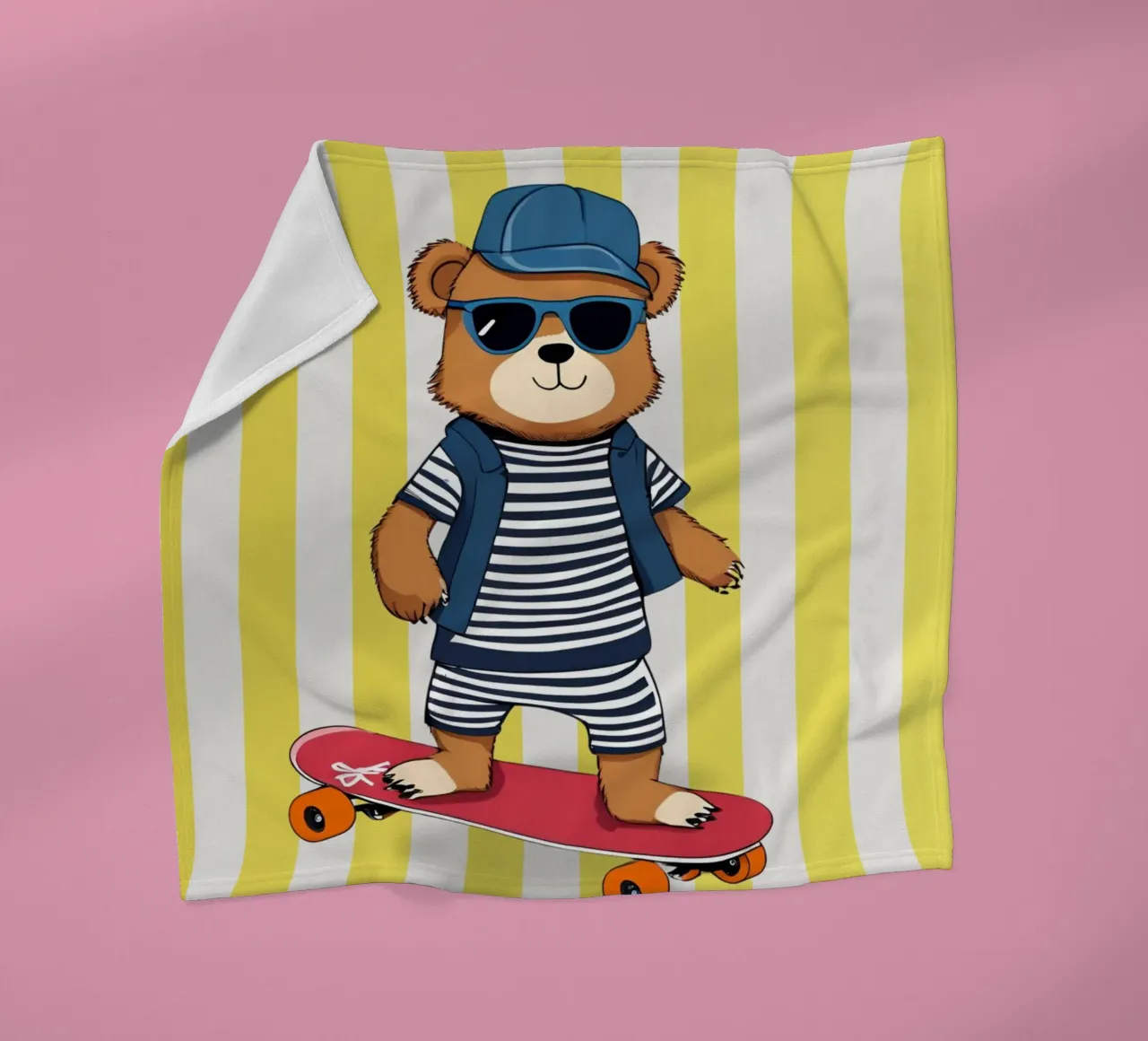 Cool Bear Rollin coperta in pile da Doodle Dreams Art