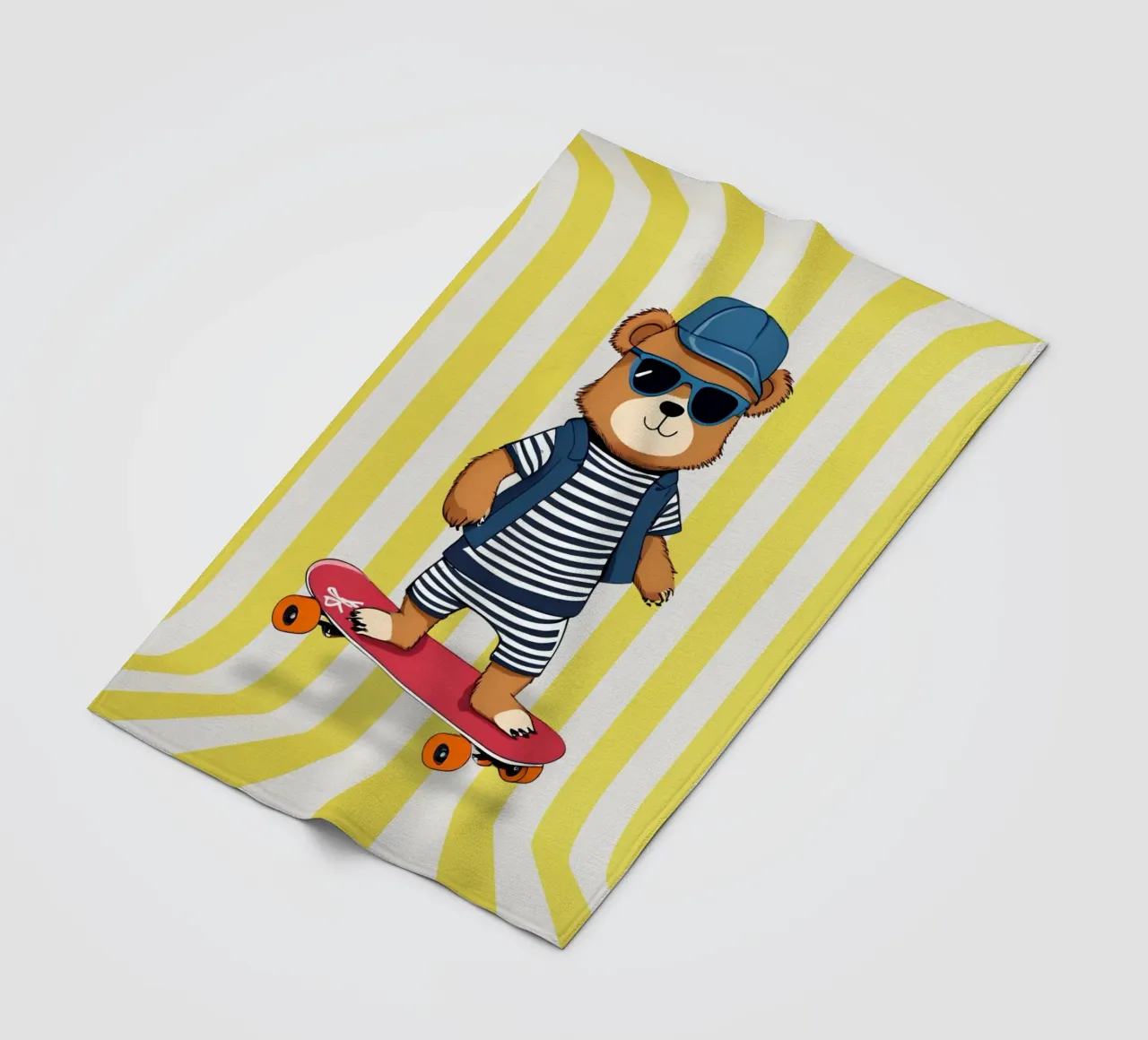 Cool Bear Rollin coperta in pile da Doodle Dreams Art