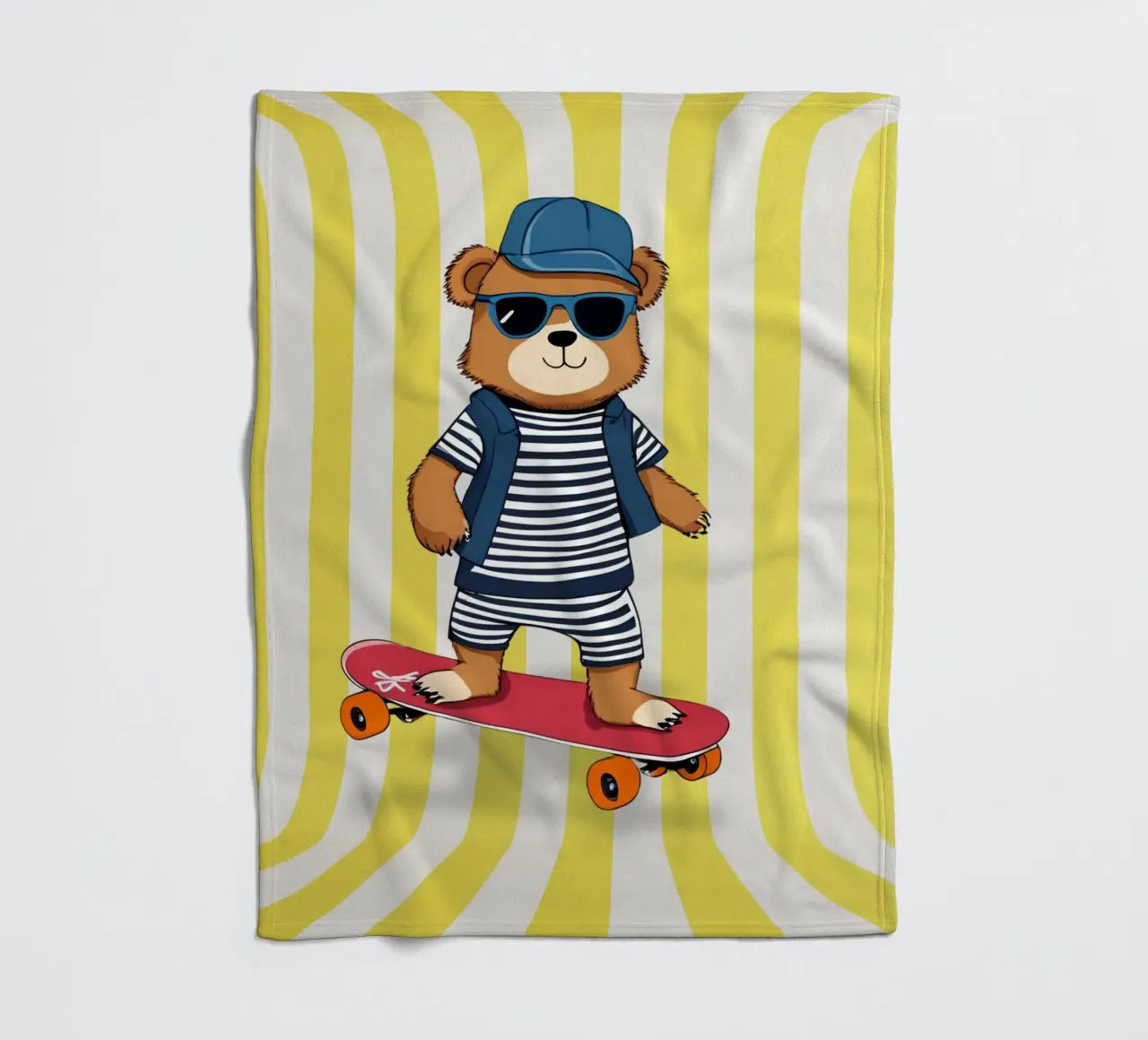 Cool Bear Rollin coperta in pile da Doodle Dreams Art