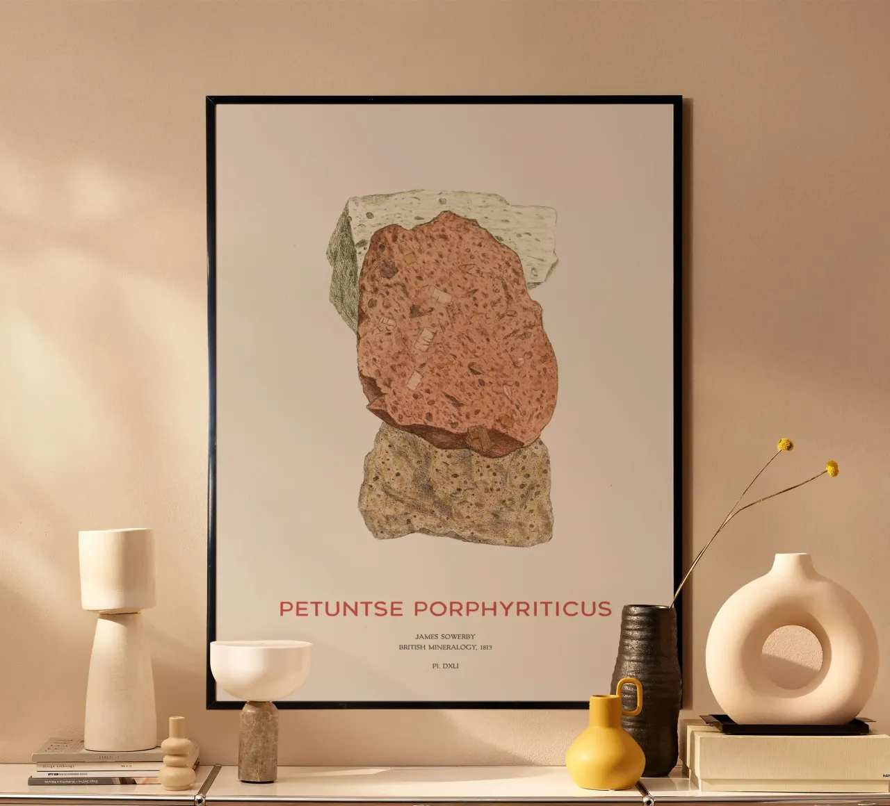 Porphyr oder Petuntse Porphyriticus Poster mit Kunststoffrahmen von Vintagrafica