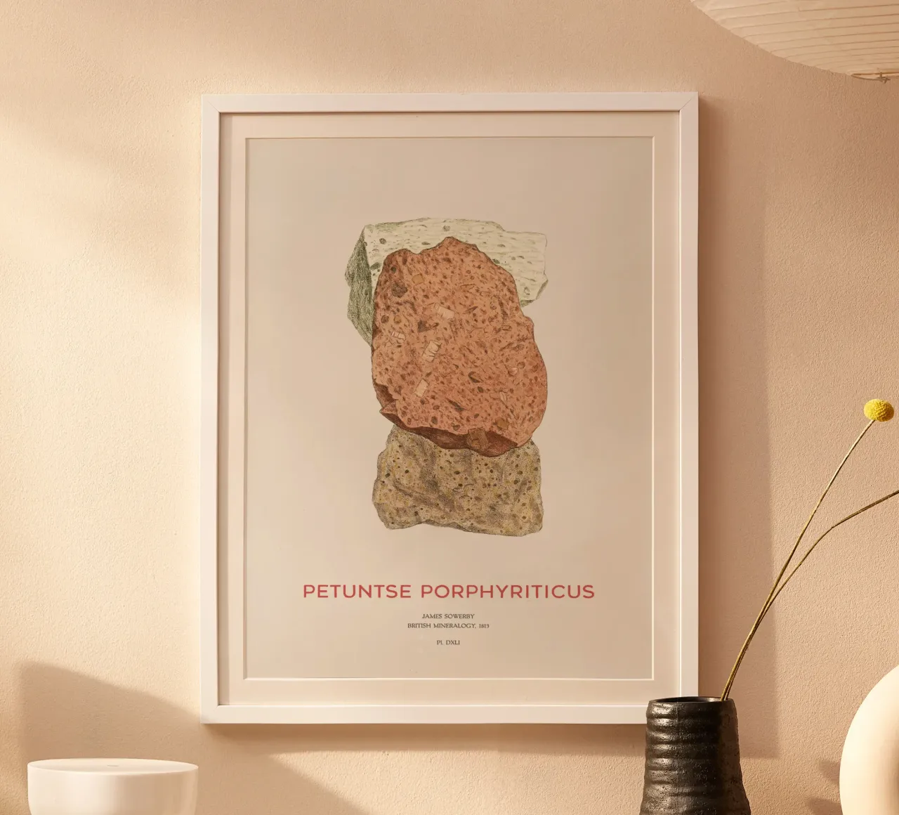 Porphyr oder Petuntse Porphyriticus Poster mit Kunststoffrahmen von Vintagrafica