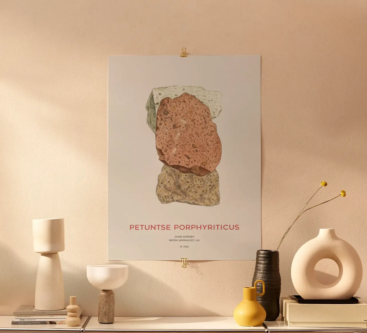 Porphyr oder Petuntse Porphyriticus Poster mit Kunststoffrahmen von Vintagrafica