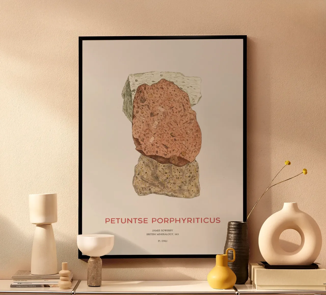 Porphyr oder Petuntse Porphyriticus Poster mit Kunststoffrahmen von Vintagrafica