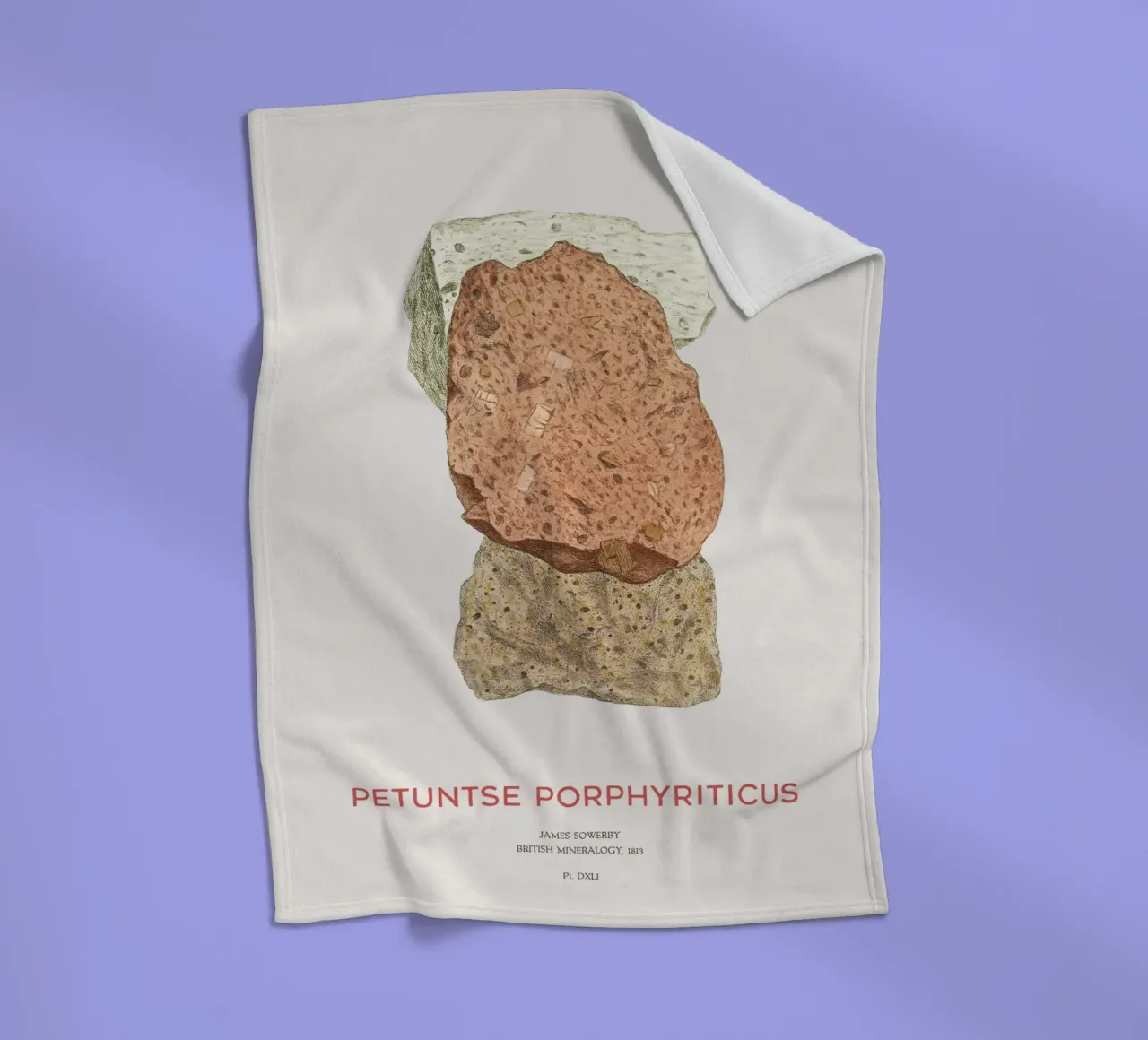 Porphyry or Petuntse Porphyriticus fleece blanket by Vintagrafica