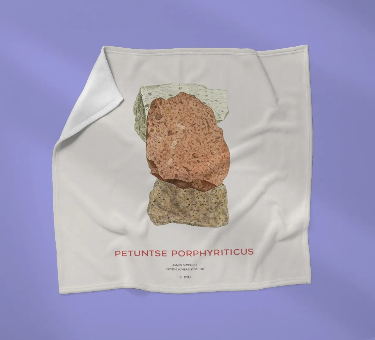 Porphyry or Petuntse Porphyriticus fleece blanket by Vintagrafica
