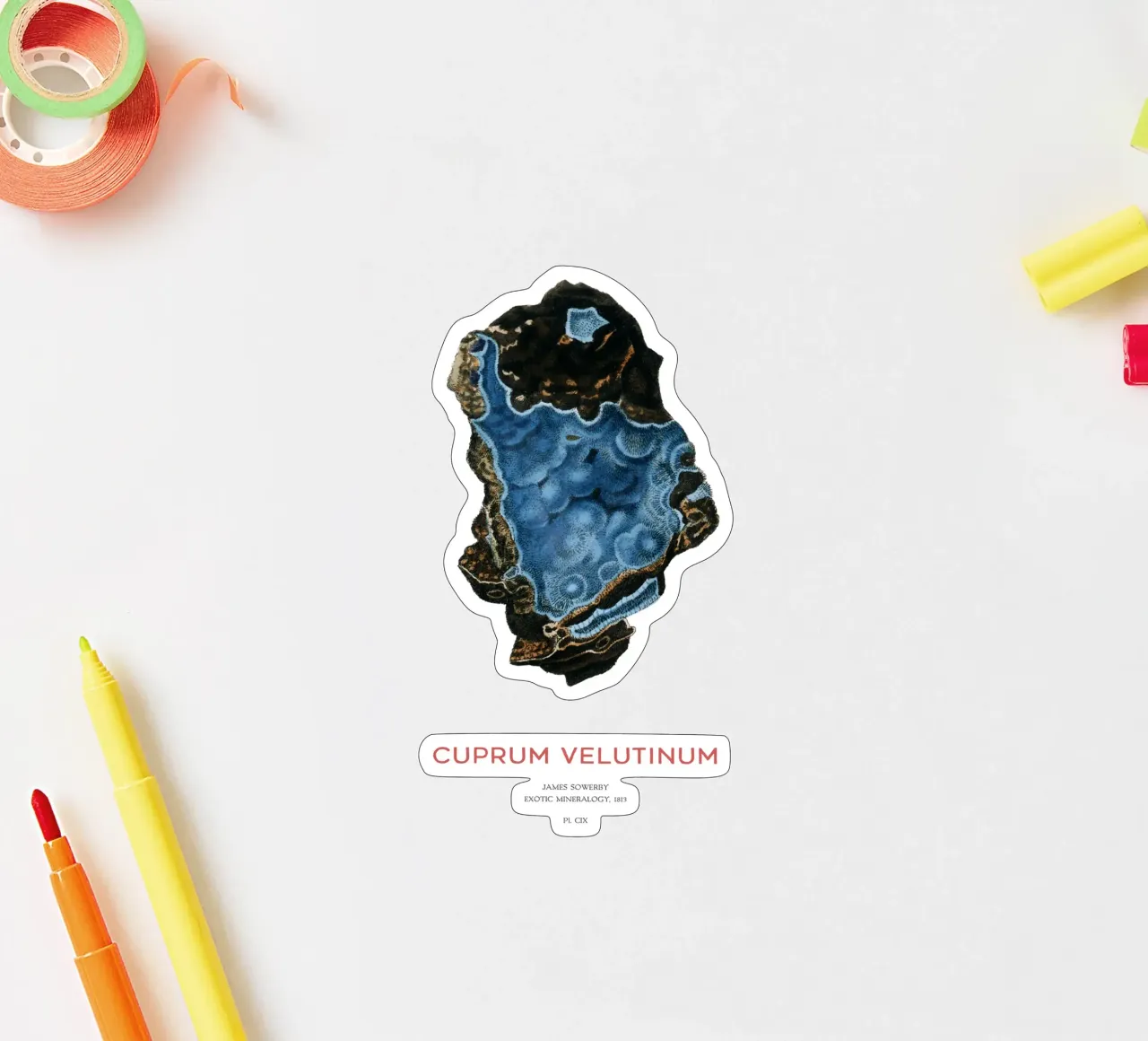 Cyanotrichit oder Cuprum Velutinum Sticker von Vintagrafica