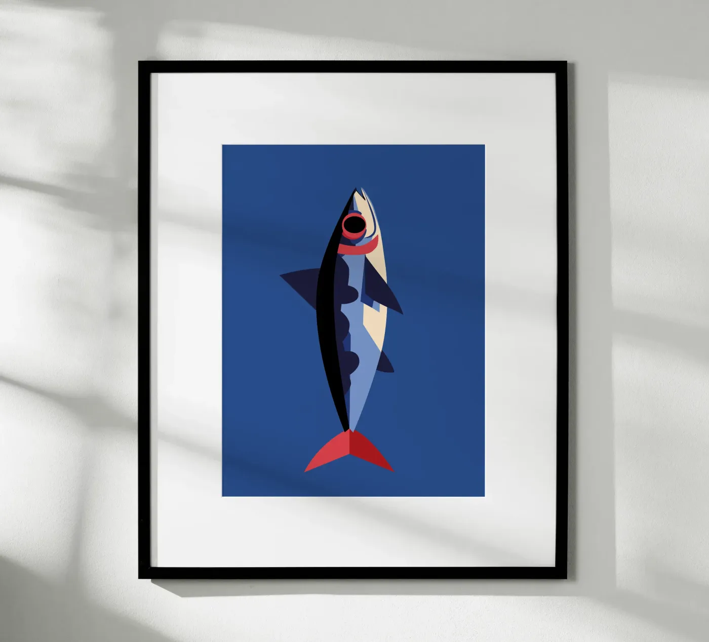 Geometrische sardine – Maritieme illustratie poster van DARIA IVANOVNA