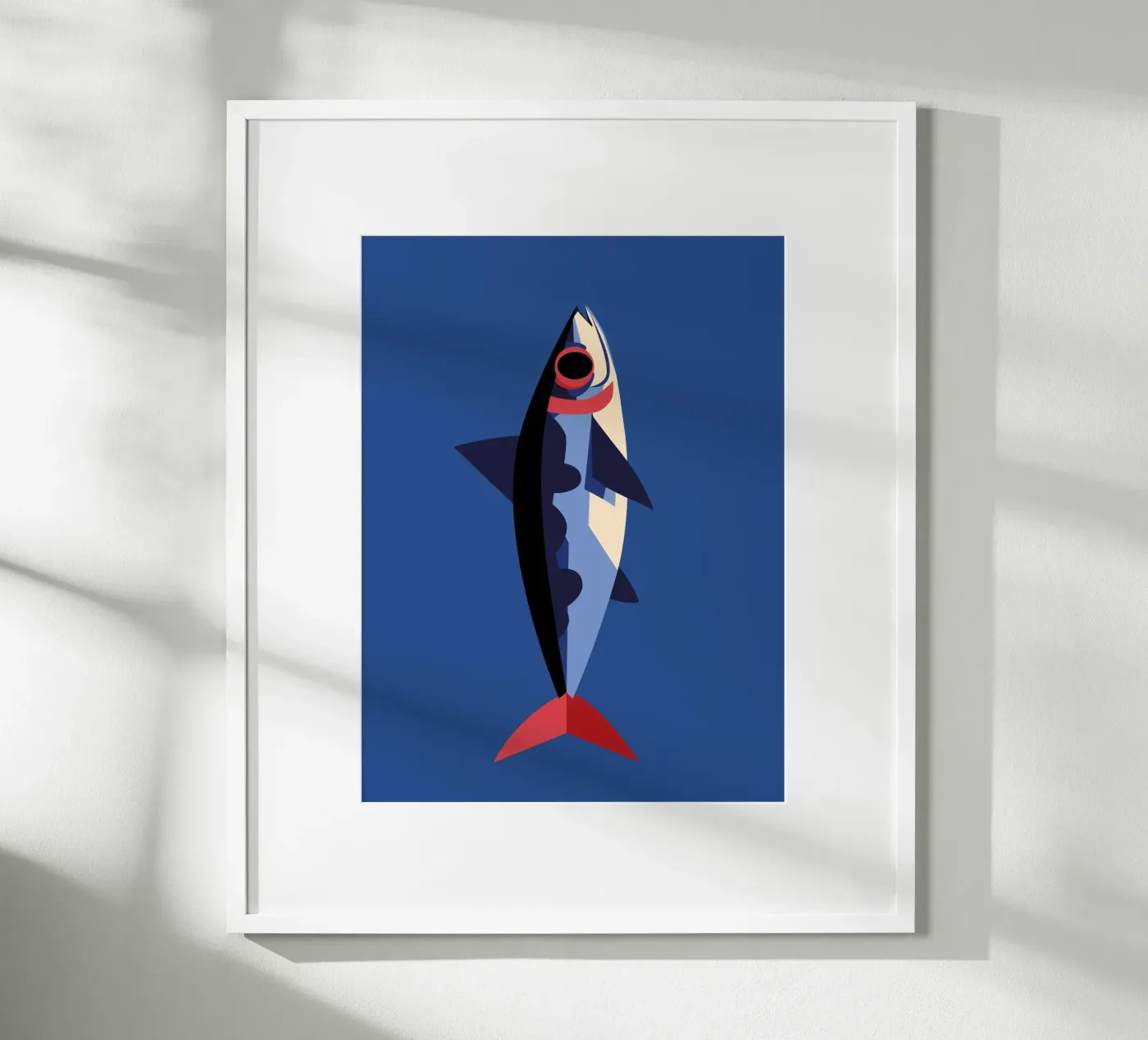 Geometrische sardine – Maritieme illustratie poster van DARIA IVANOVNA
