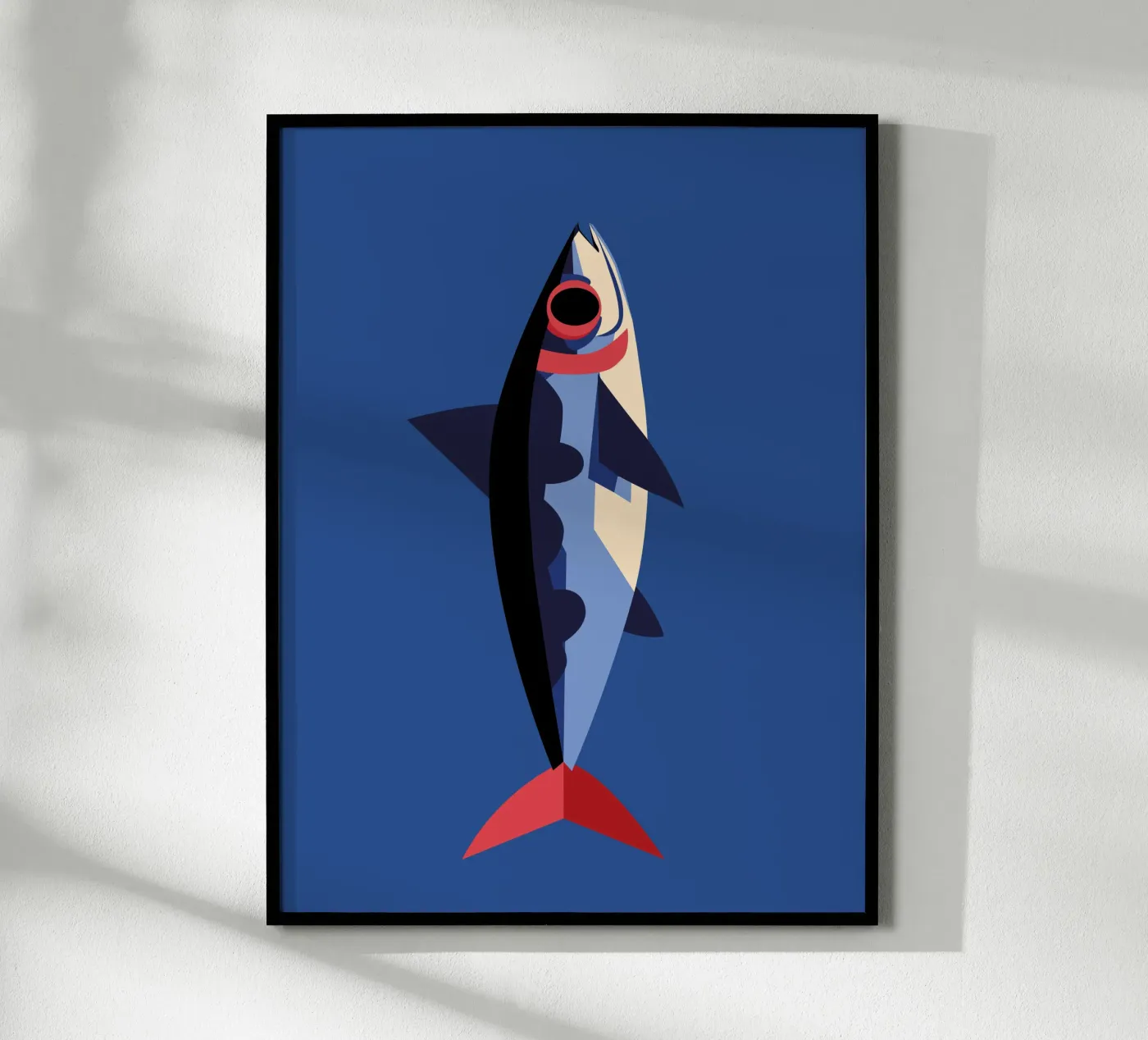 Geometrische sardine – Maritieme illustratie poster van DARIA IVANOVNA