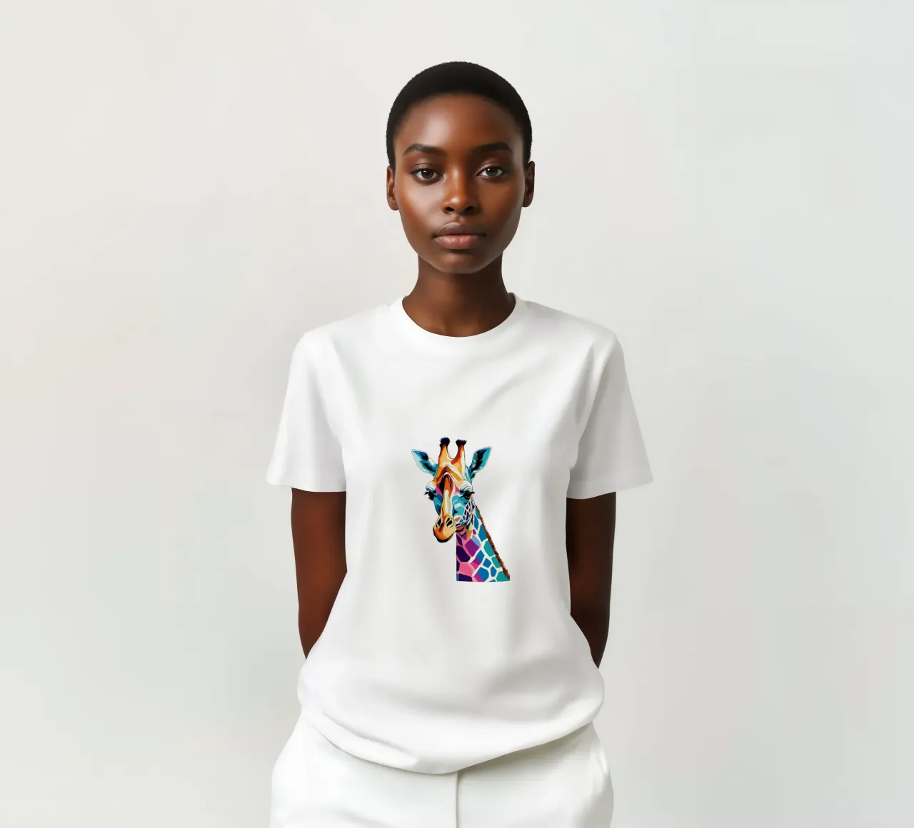 "Giraffa prismatica" t-shirt da Doodle Dreams Art