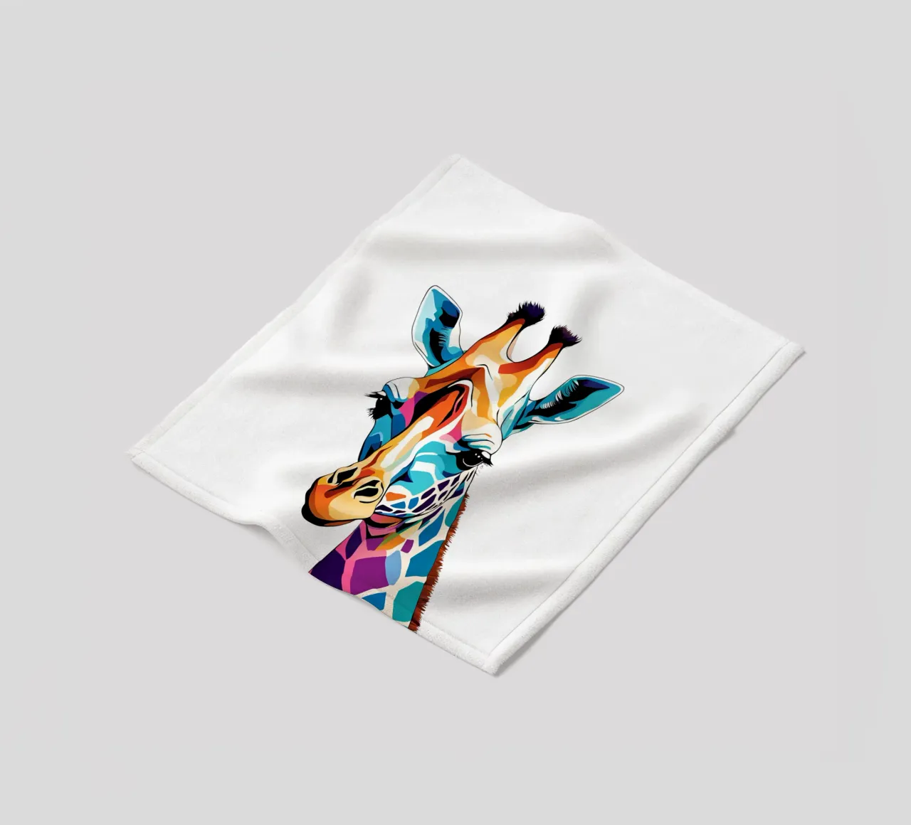 "Giraffa prismatica" coperta in pile da Doodle Dreams Art