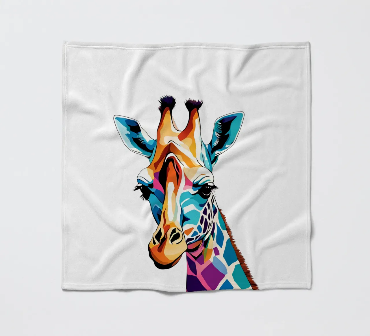 "Giraffa prismatica" coperta in pile da Doodle Dreams Art